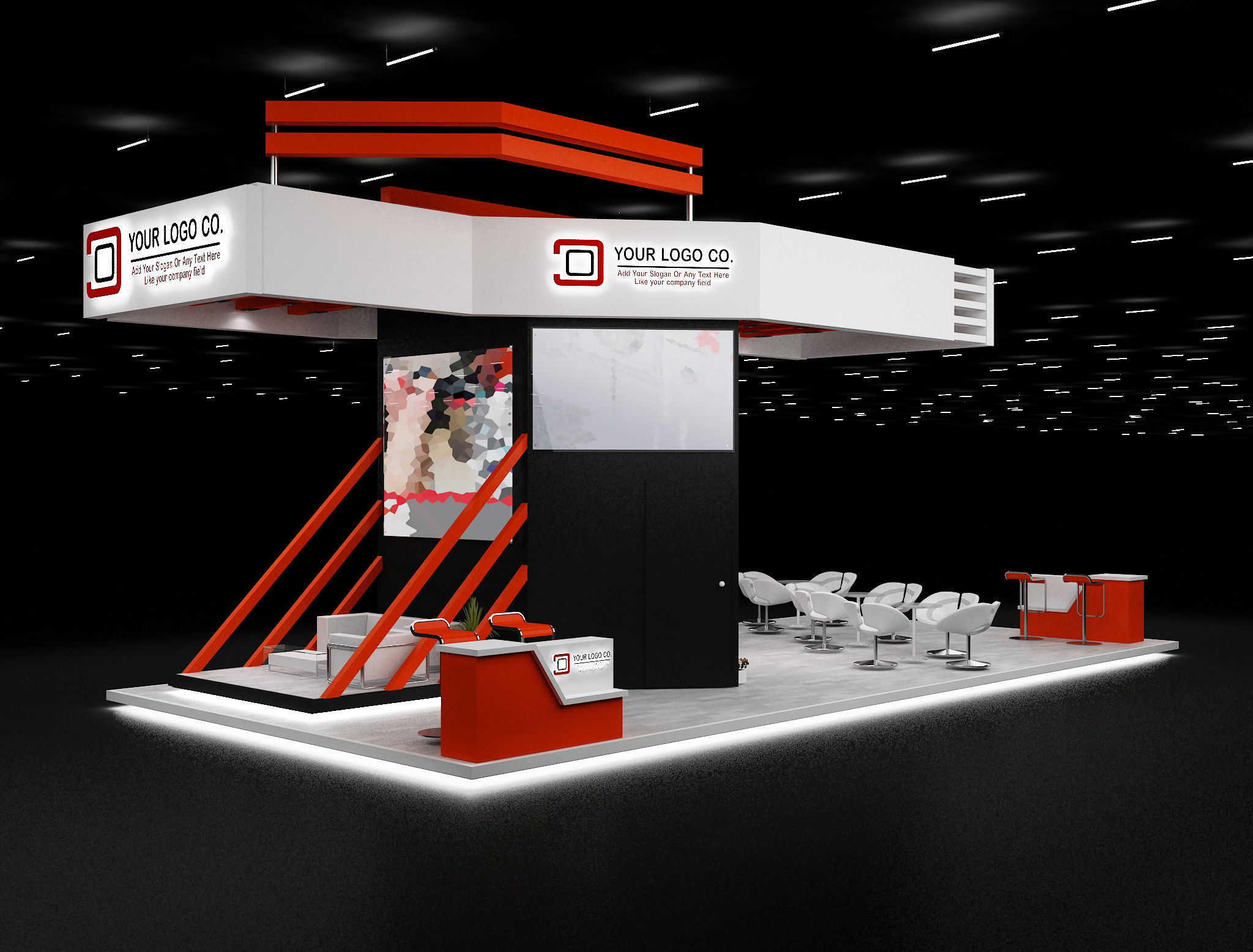 Booth Exhibition Stand a628 3D model_2