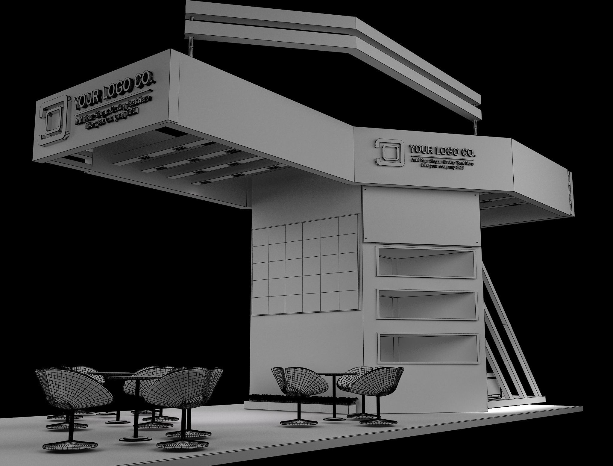 Booth Exhibition Stand a628 3D model_15