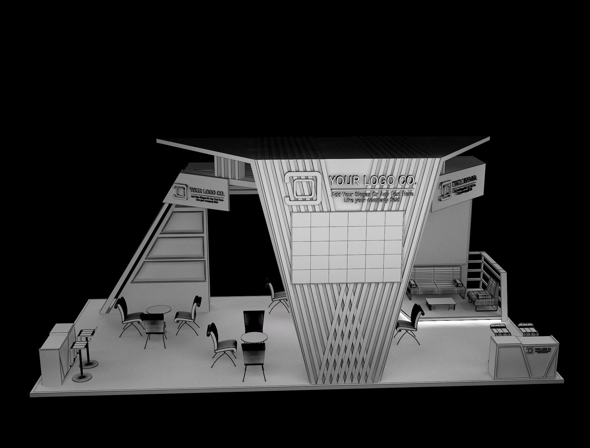Booth Exhibition Stand a629 3D model_15