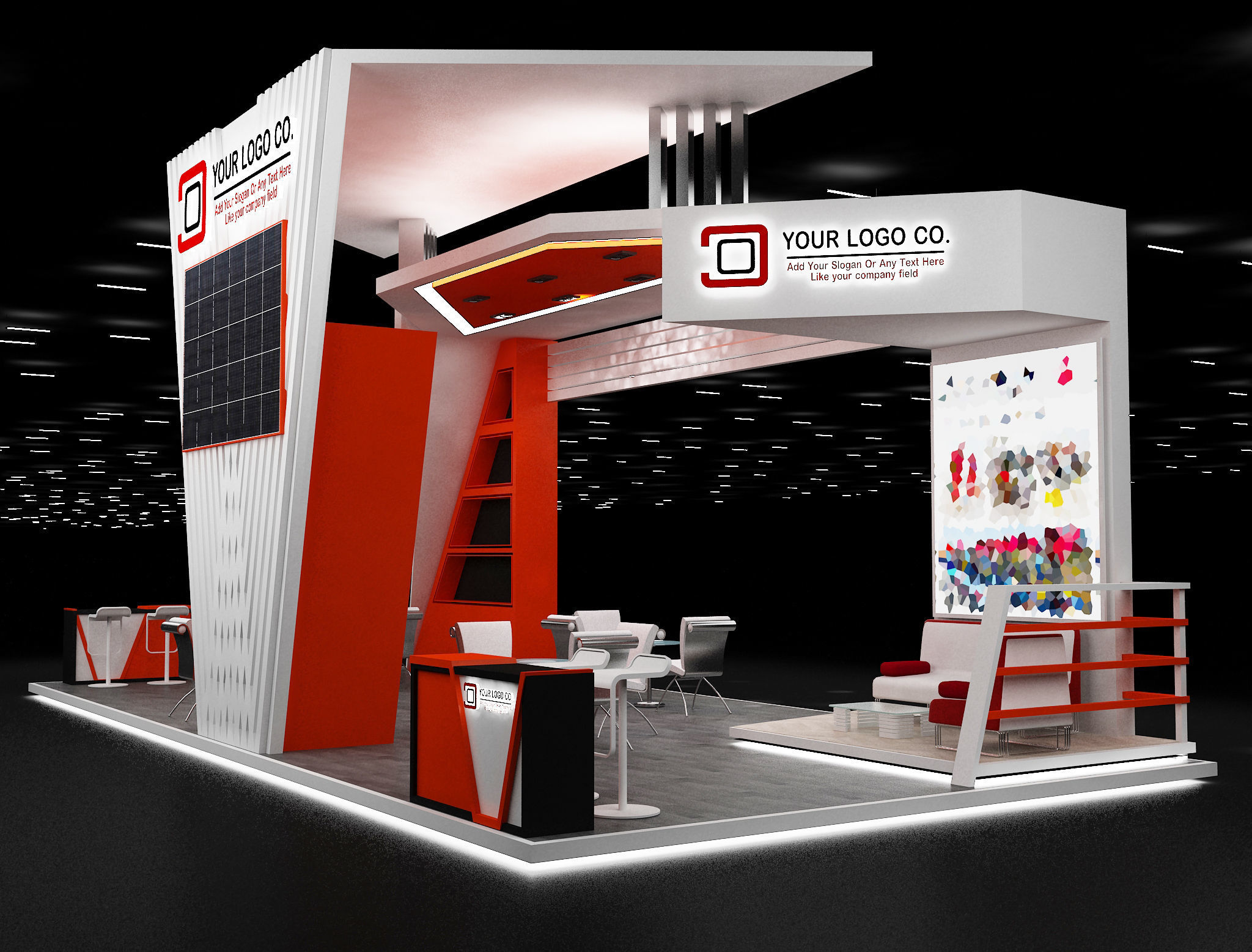 Booth Exhibition Stand a629 3D model_12