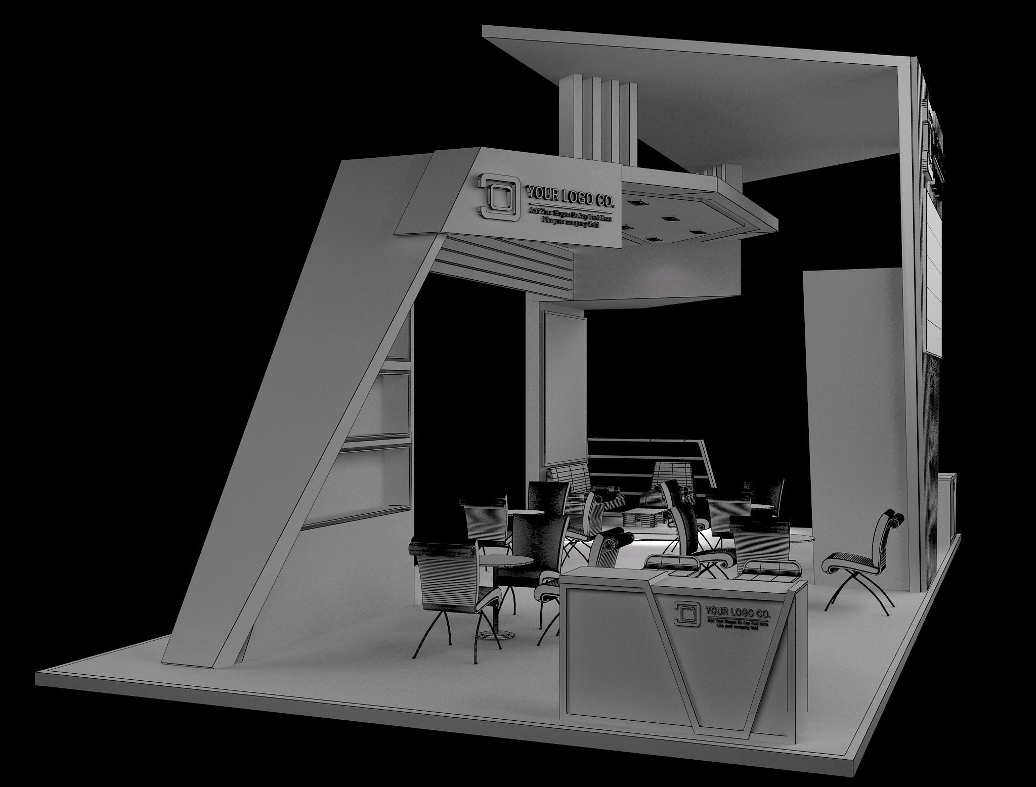 Booth Exhibition Stand a629 3D model_19