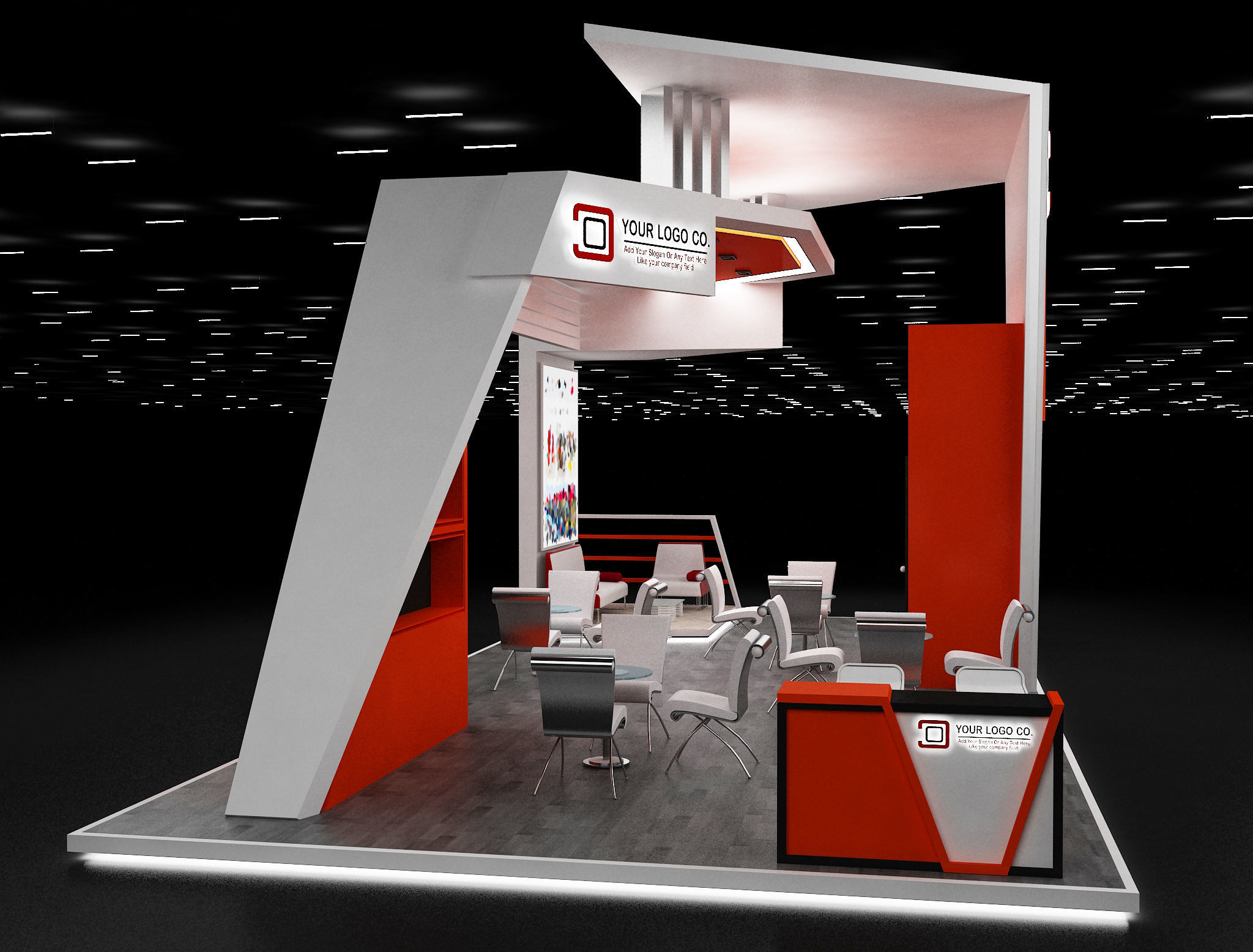 Booth Exhibition Stand a629 3D model_2