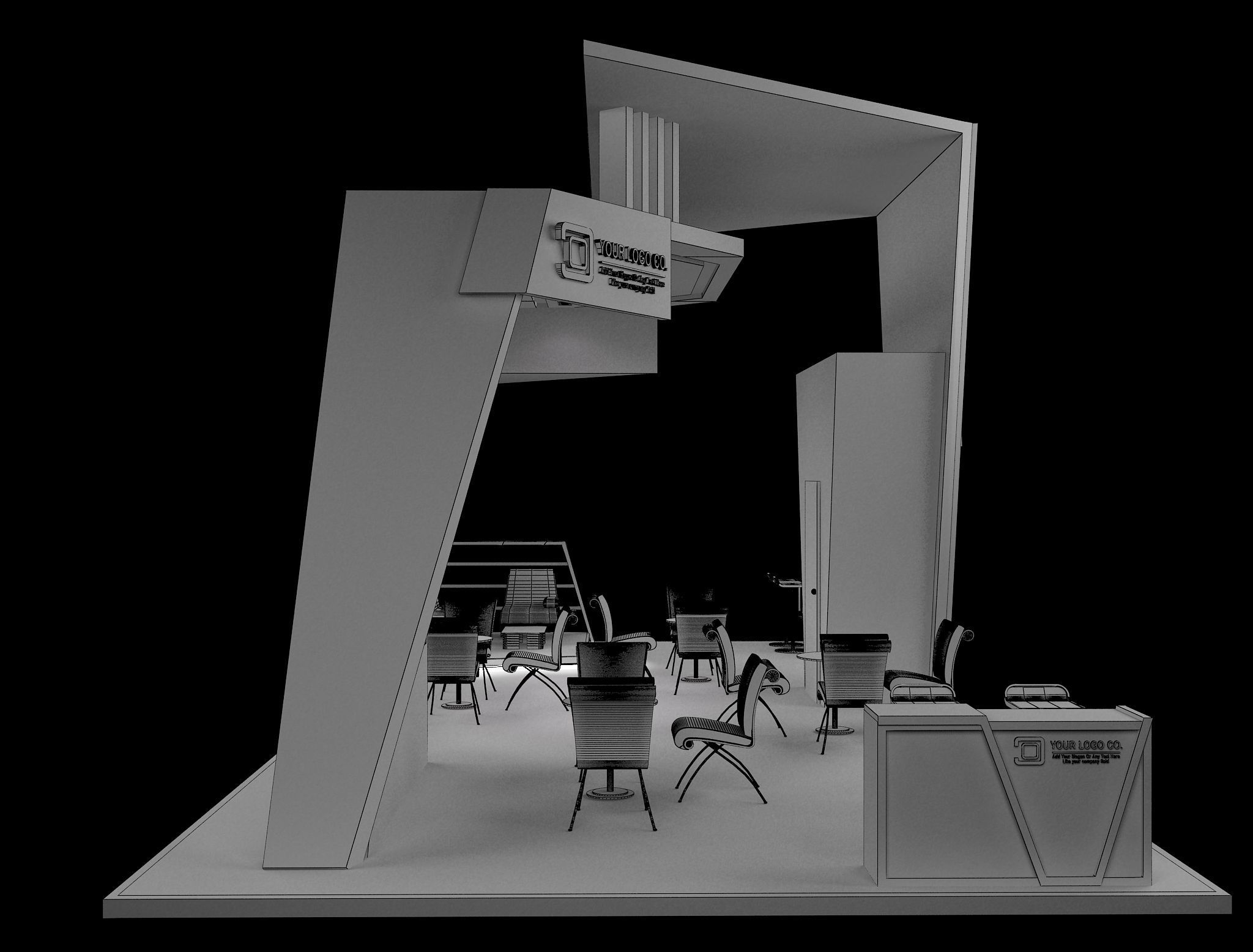 Booth Exhibition Stand a629 3D model_9