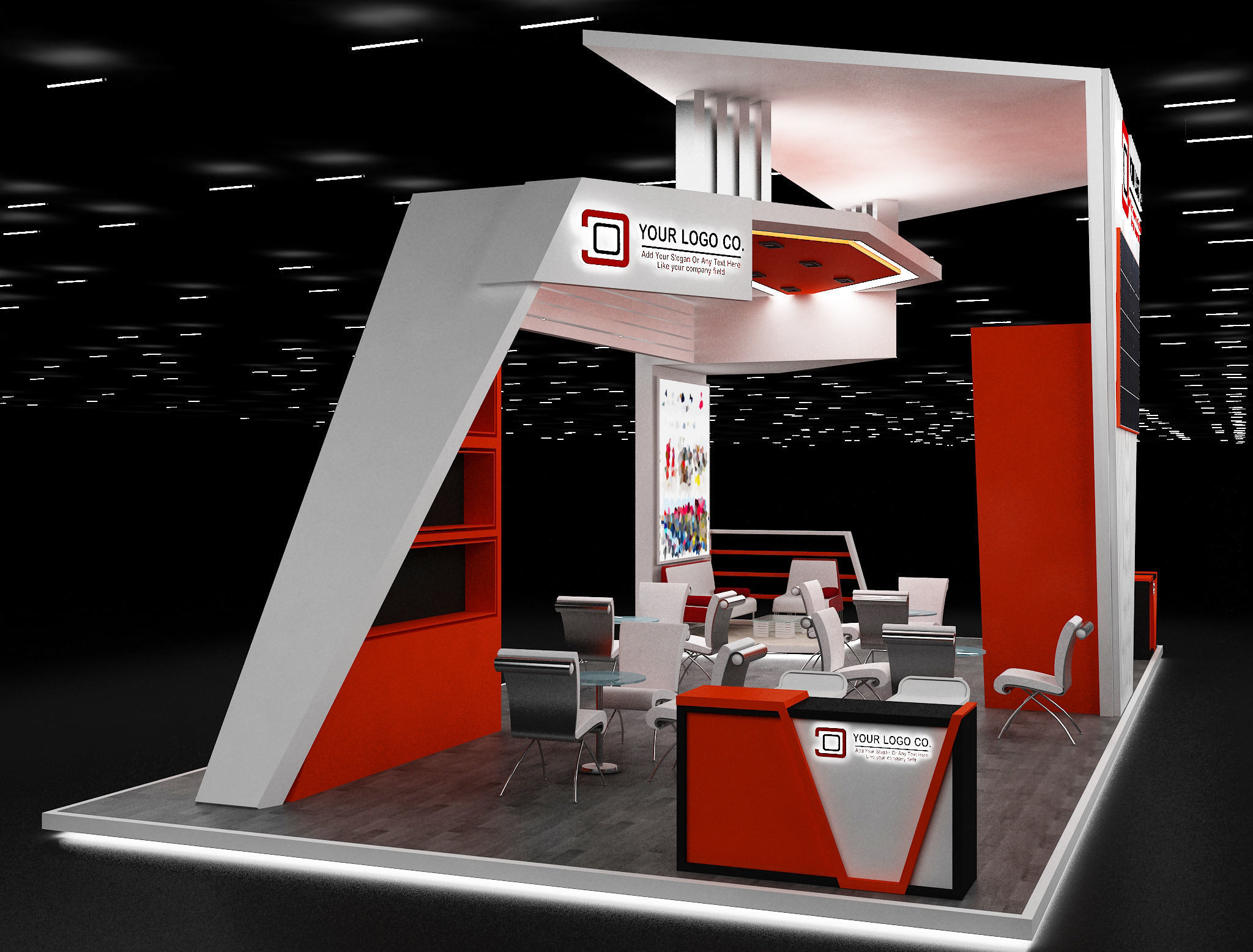 Booth Exhibition Stand a629 3D model_18