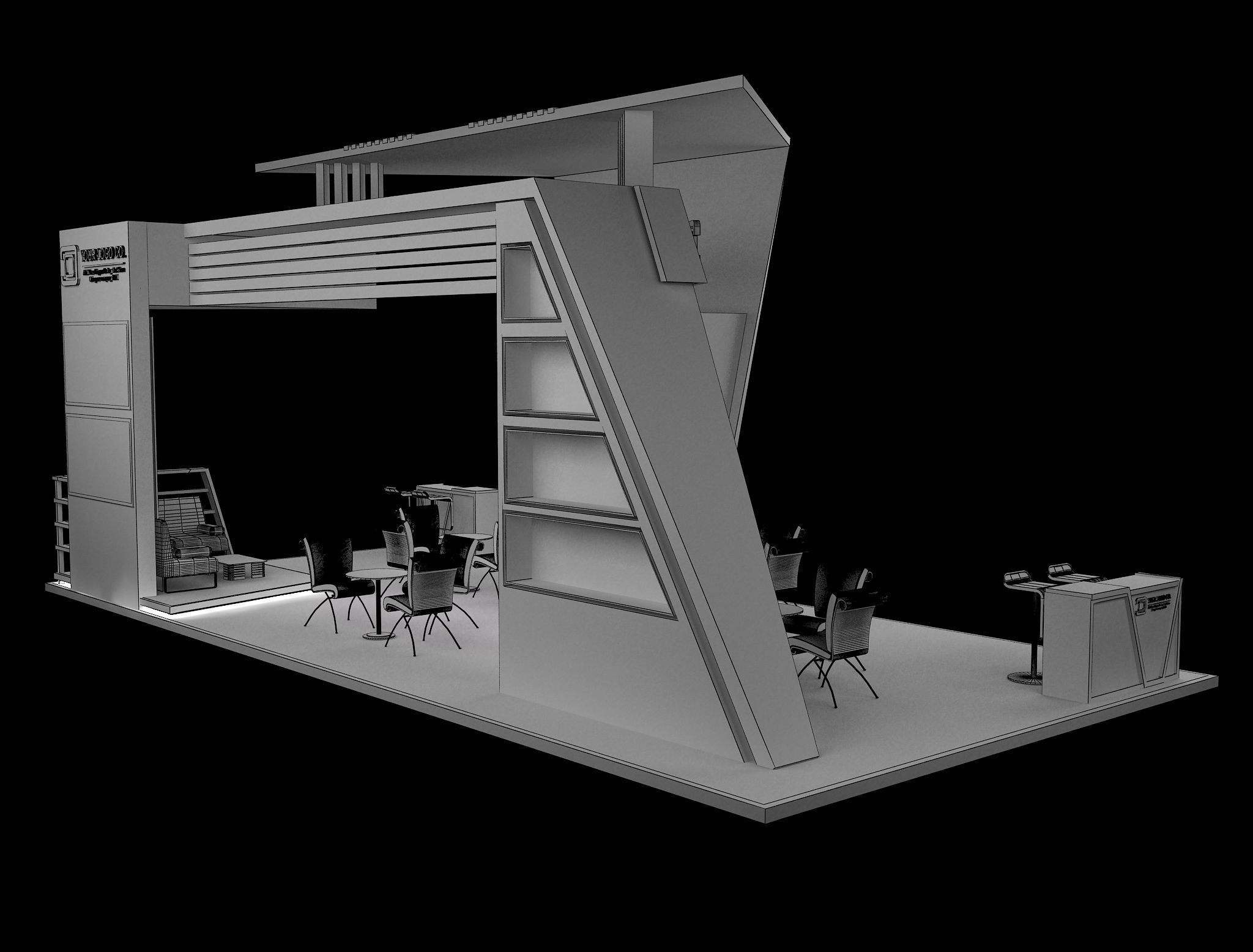 Booth Exhibition Stand a629 3D model_5