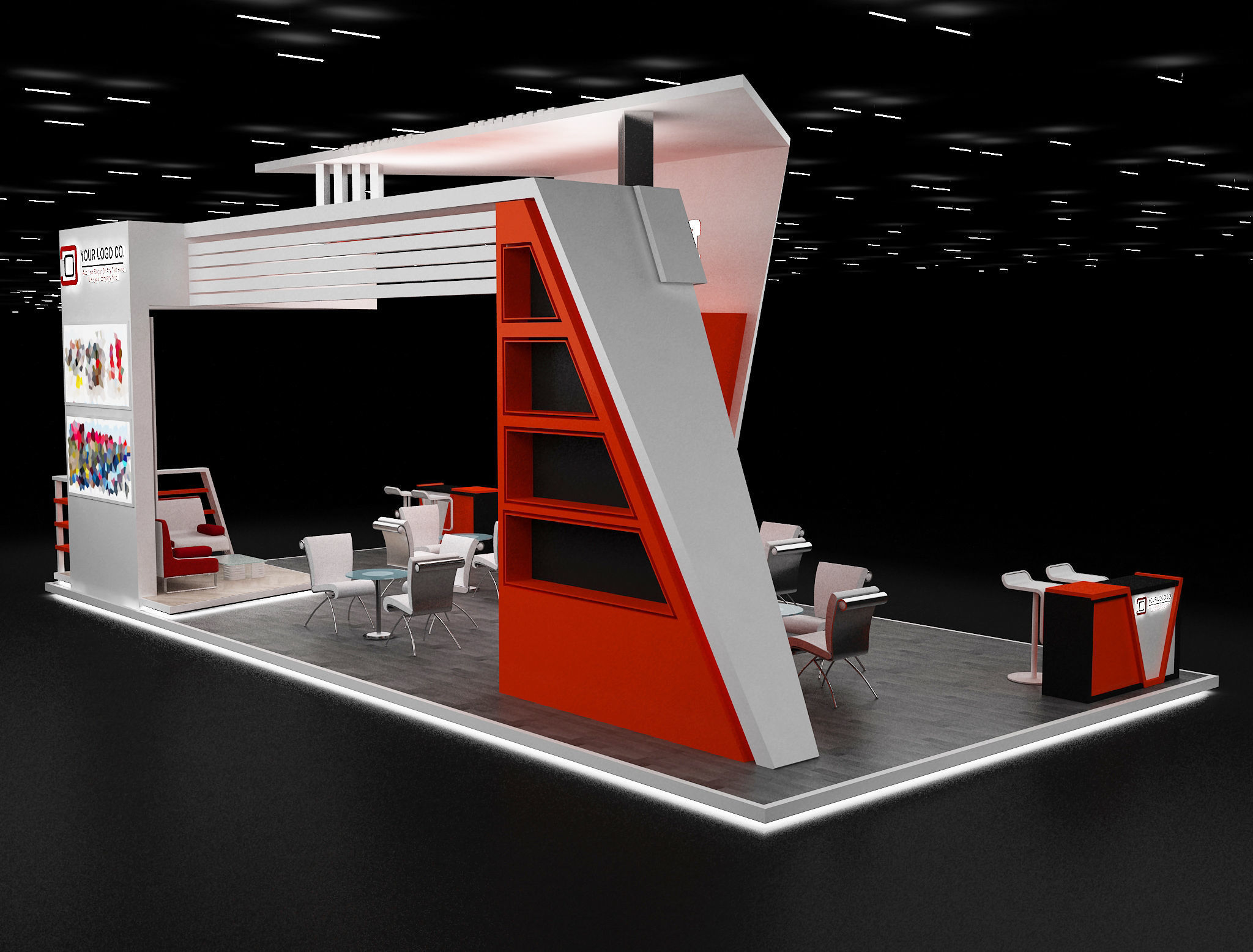 Booth Exhibition Stand a629 3D model_4