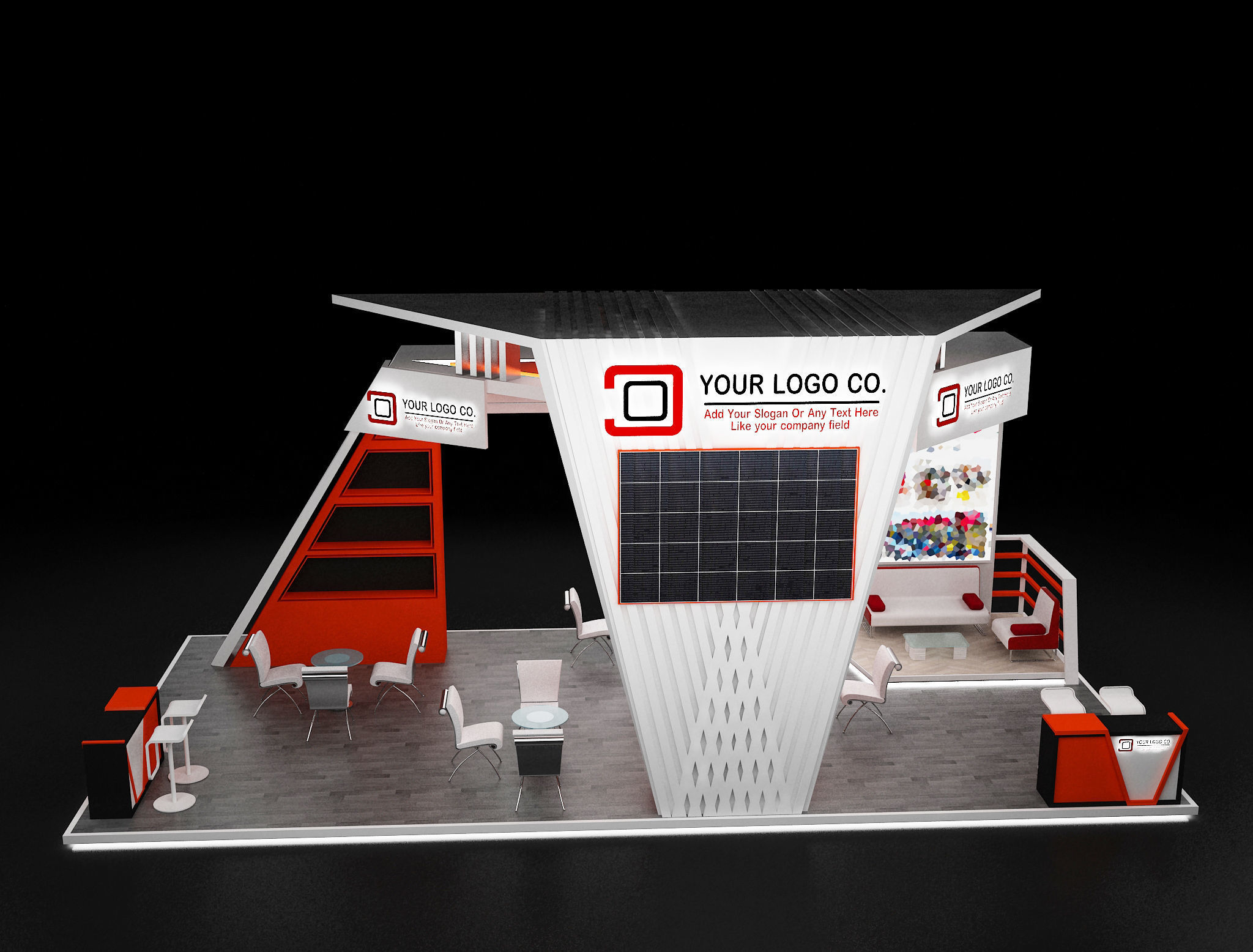 Booth Exhibition Stand a629 3D model_14