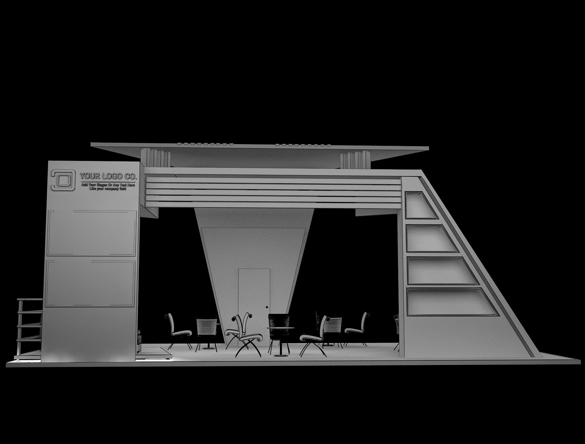 Booth Exhibition Stand a629 3D model_17