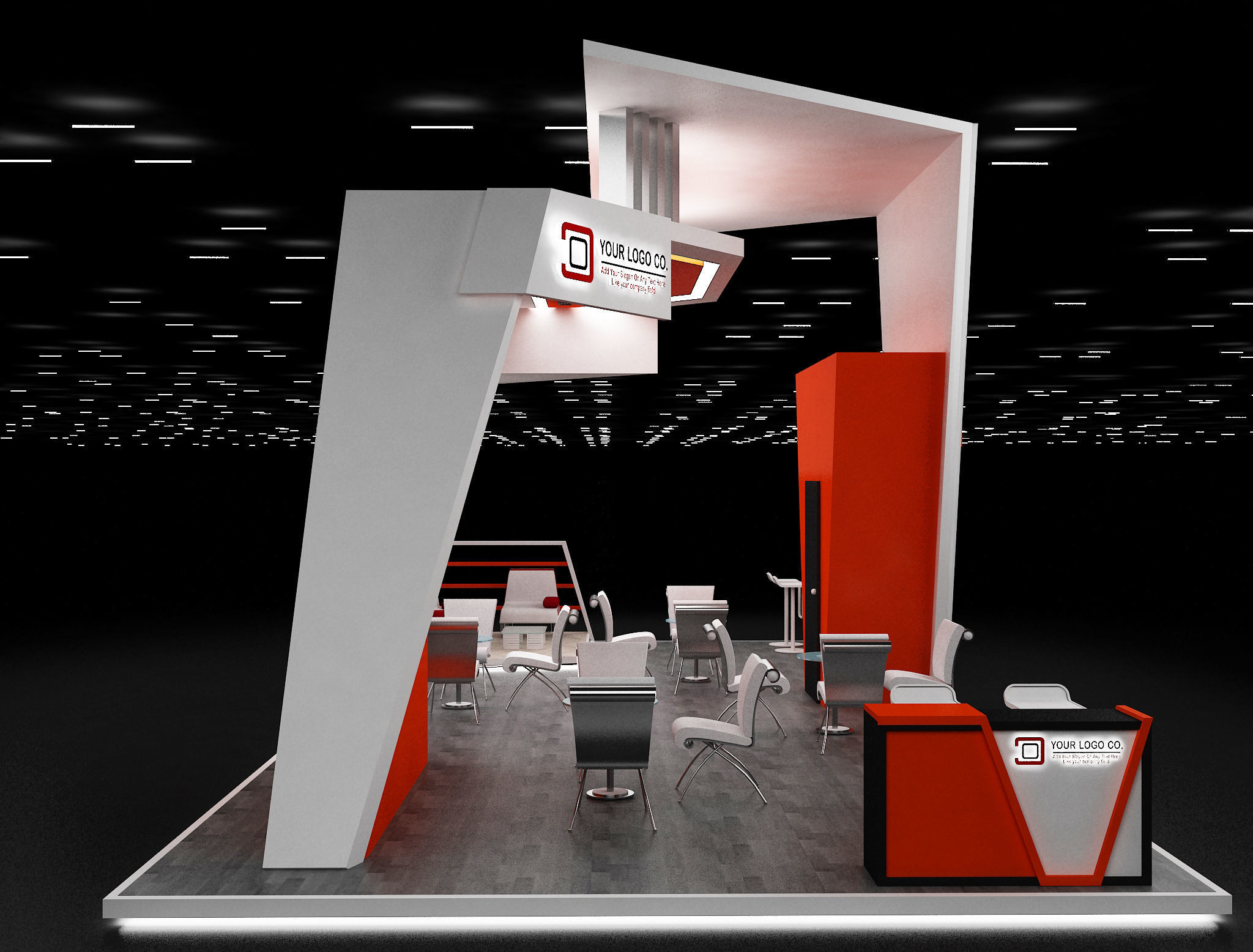 Booth Exhibition Stand a629 3D model_8