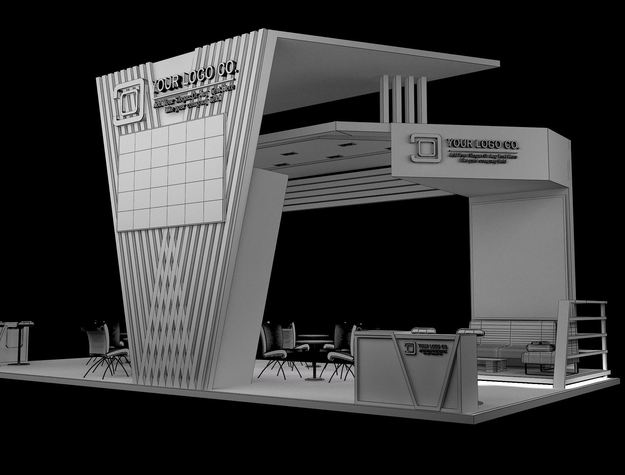 Booth Exhibition Stand a629 3D model_1