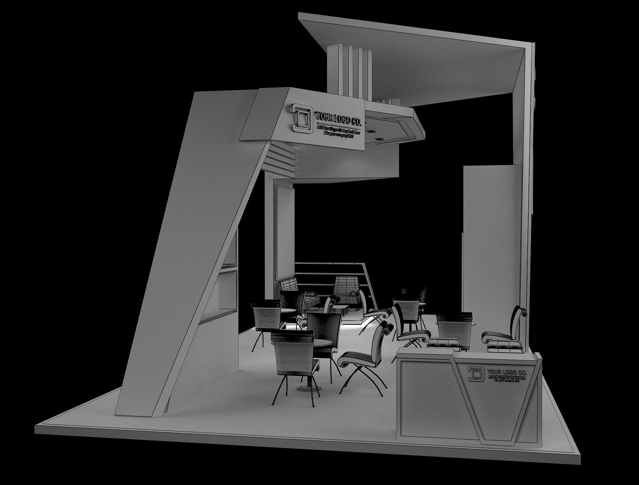 Booth Exhibition Stand a629 3D model_3