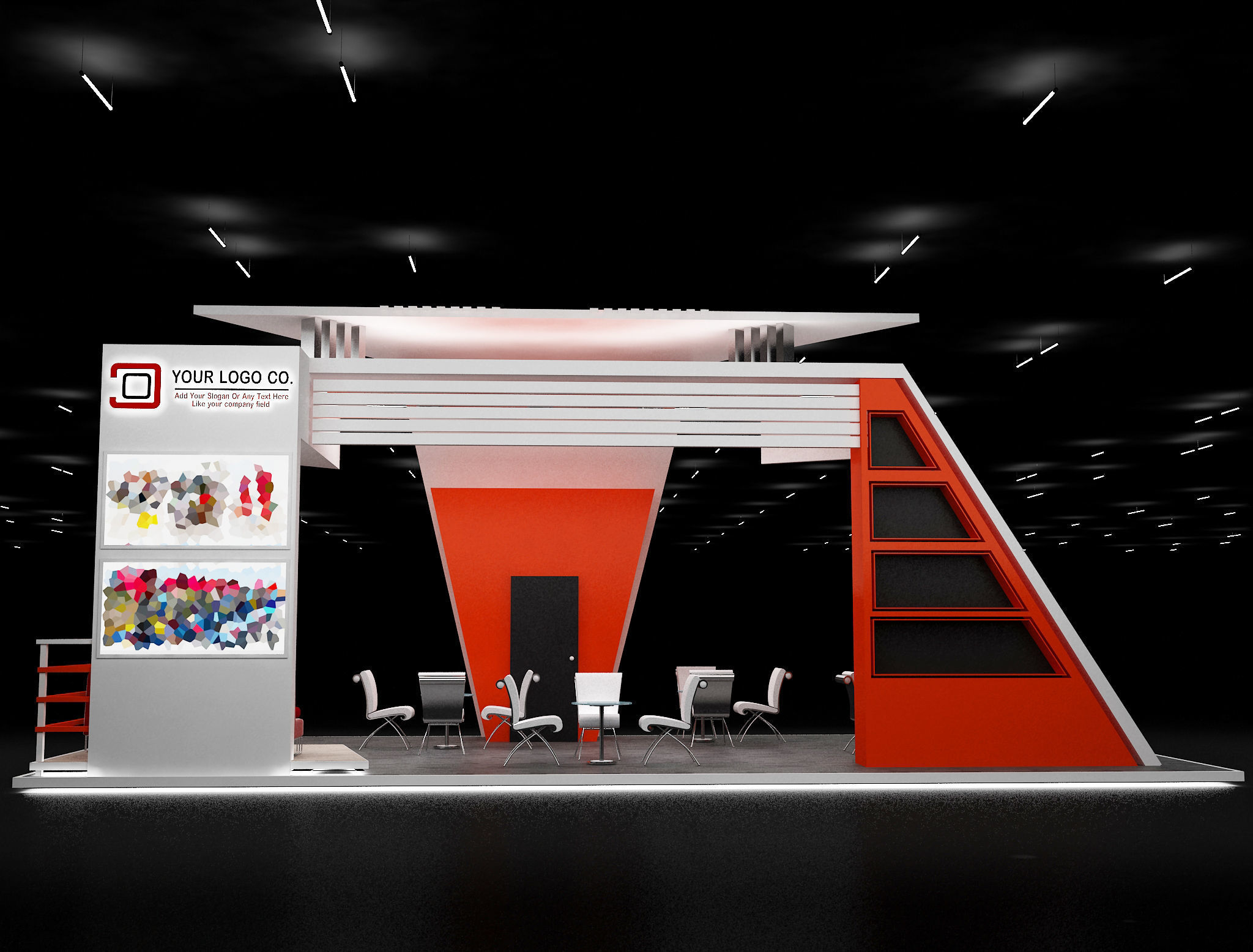 Booth Exhibition Stand a629 3D model_16