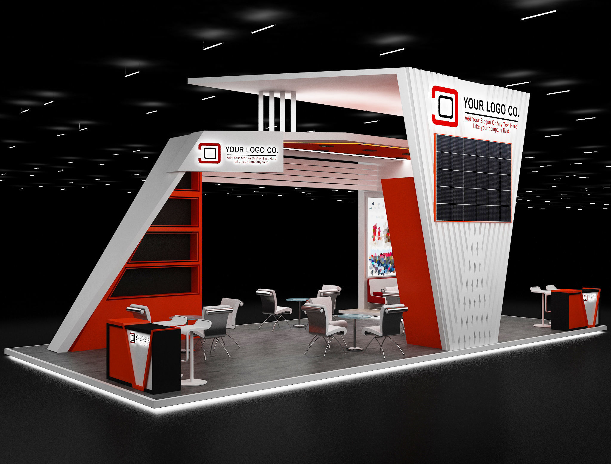 Booth Exhibition Stand a629 3D model_10
