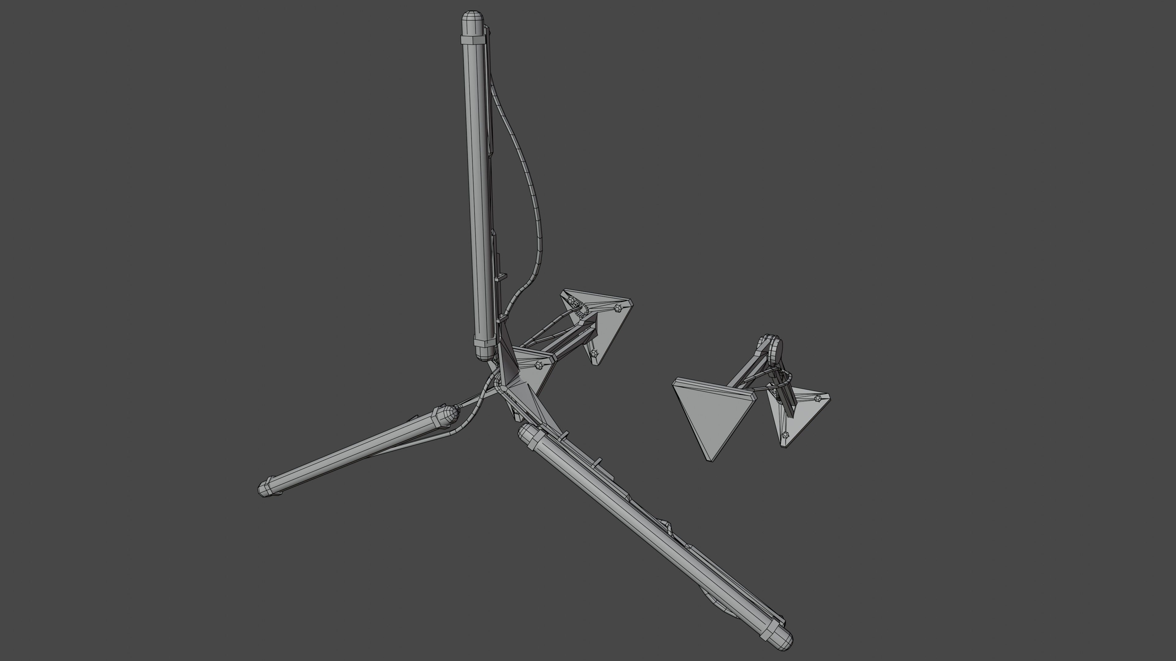 Cyberpunk triple light Low-poly 3D model_13