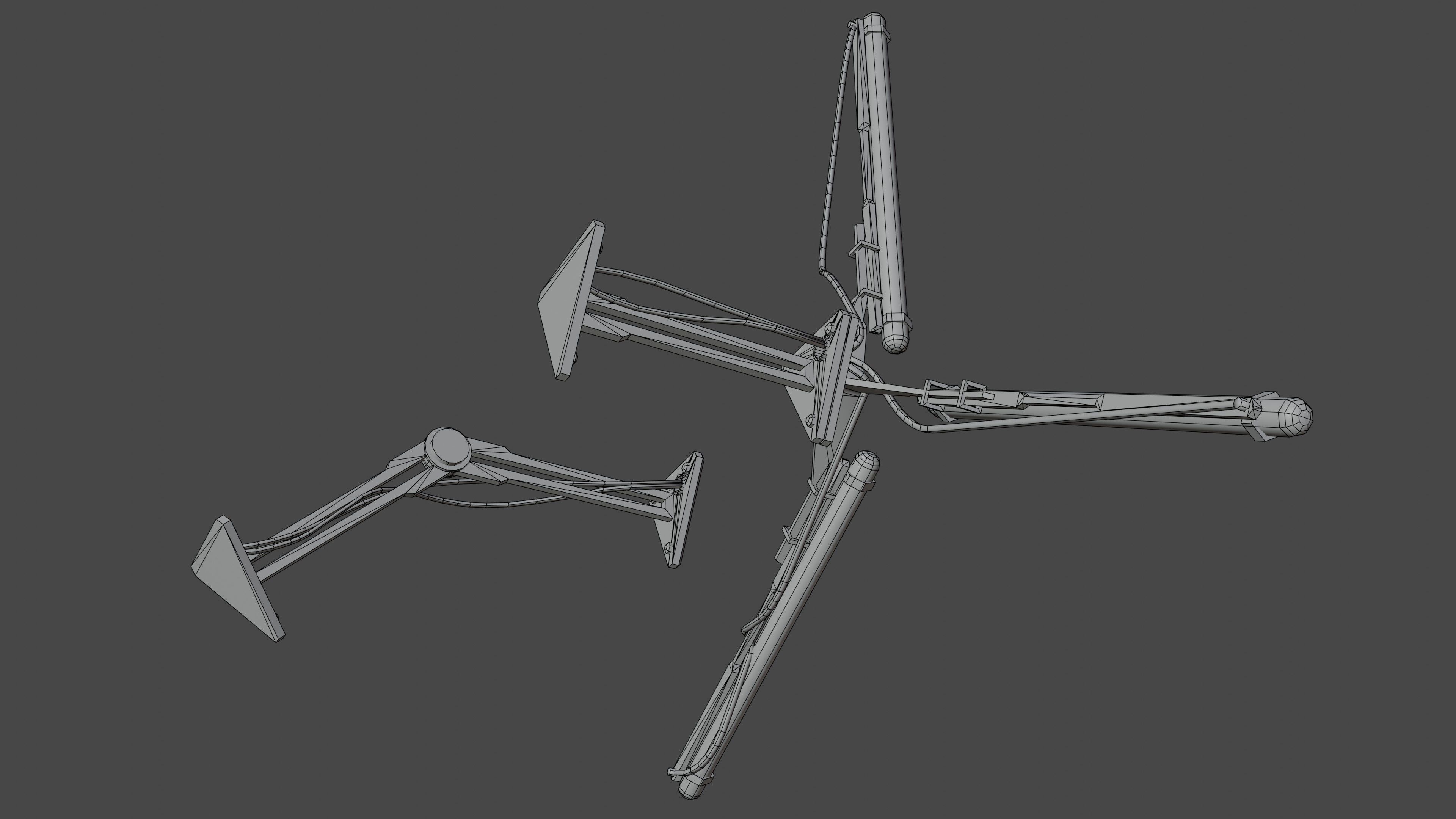 Cyberpunk triple light Low-poly 3D model_15