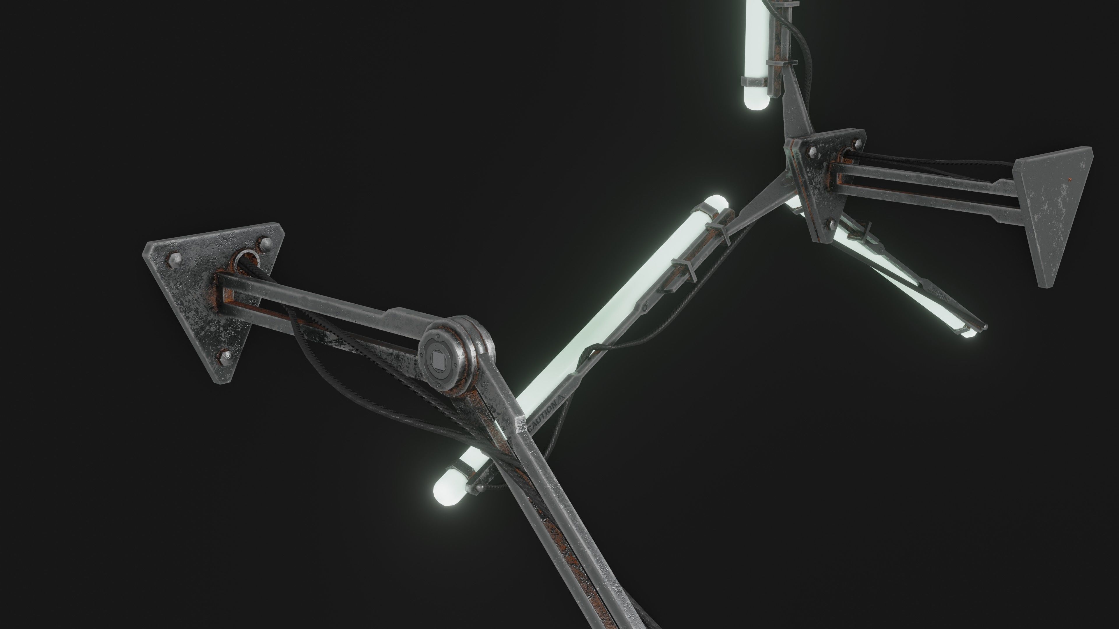 Cyberpunk triple light Low-poly 3D model_4