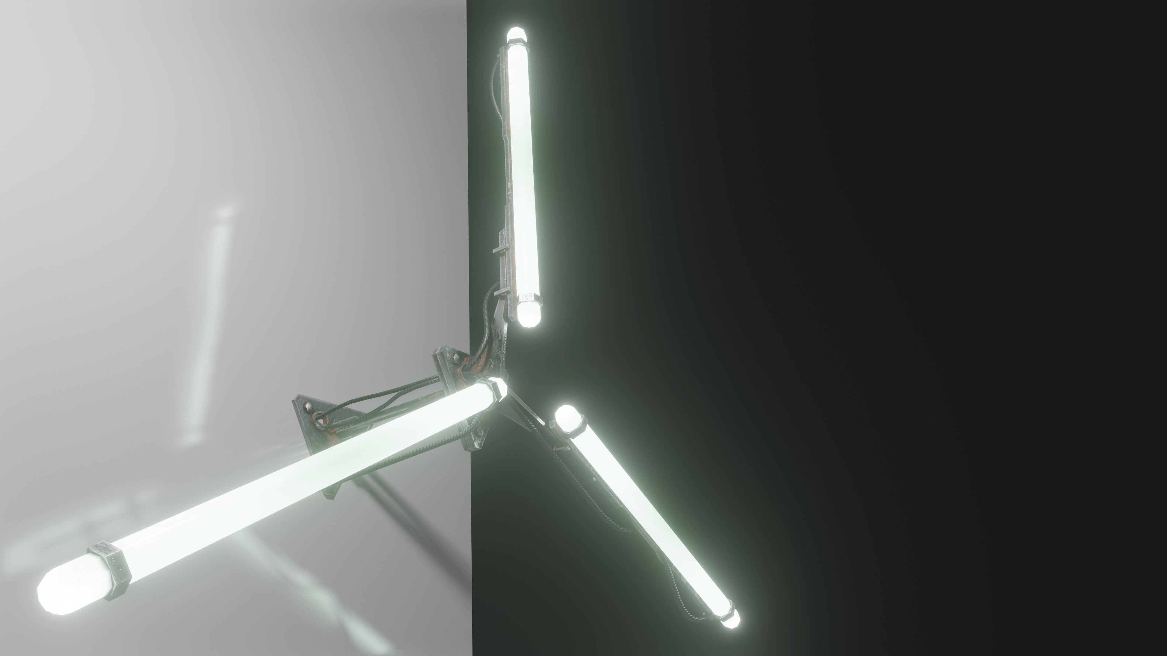 Cyberpunk triple light Low-poly 3D model_3