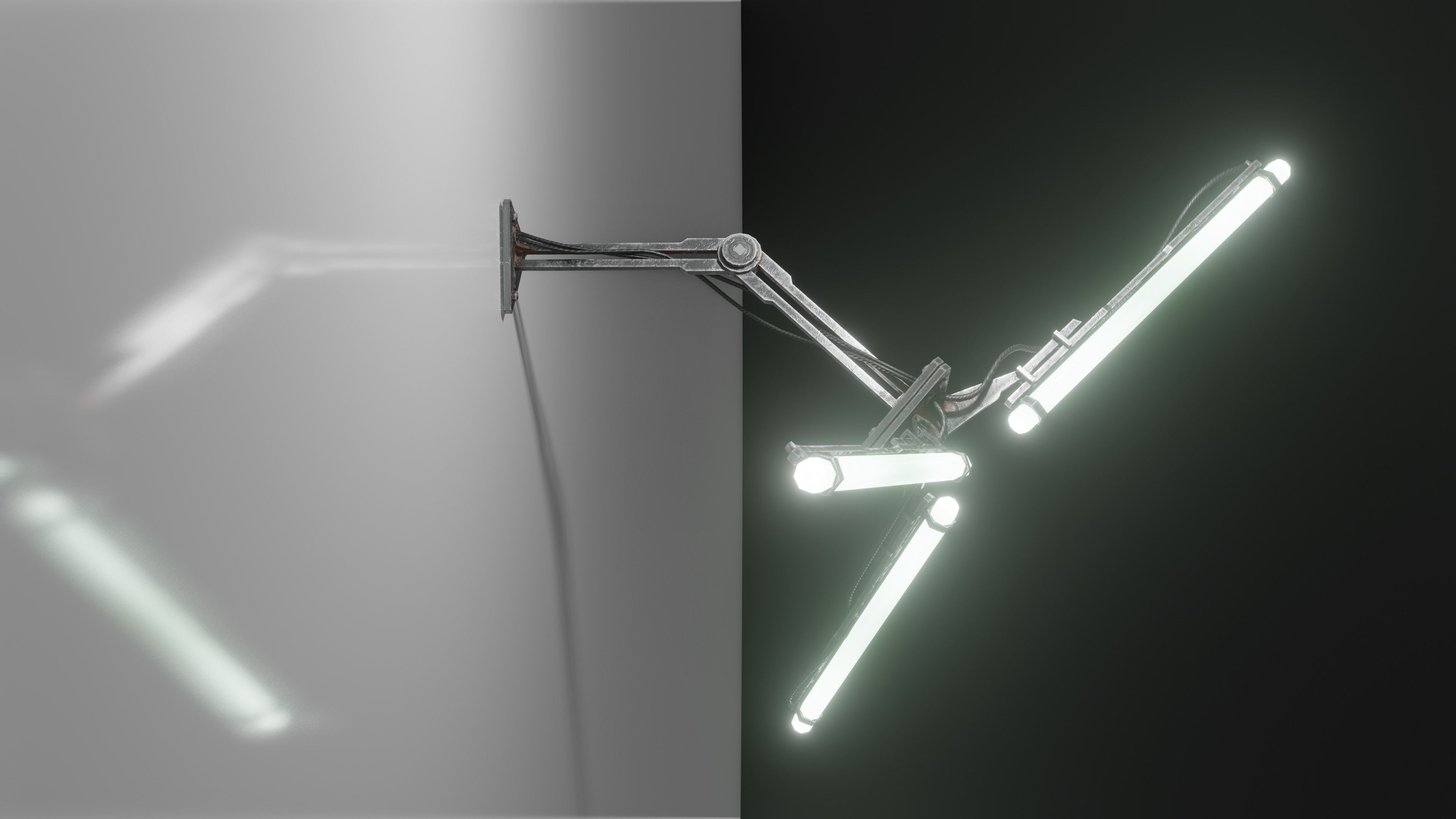 Cyberpunk triple light Low-poly 3D model_2