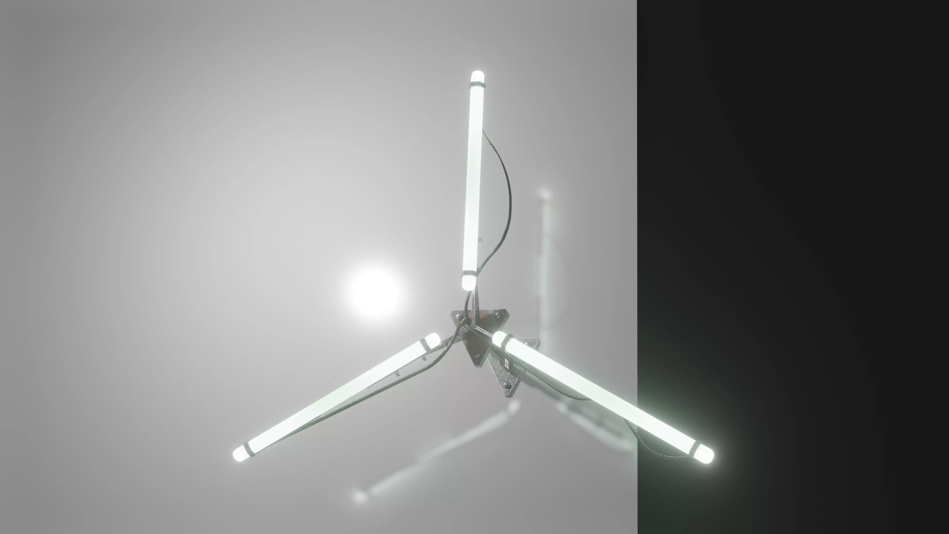 Cyberpunk triple light Low-poly 3D model_0