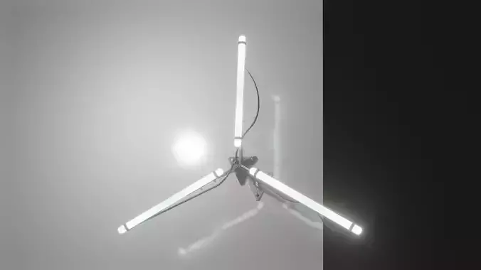 Cyberpunk triple light Low-poly 3D model Cyberpunk triple light Low-poly 3D model