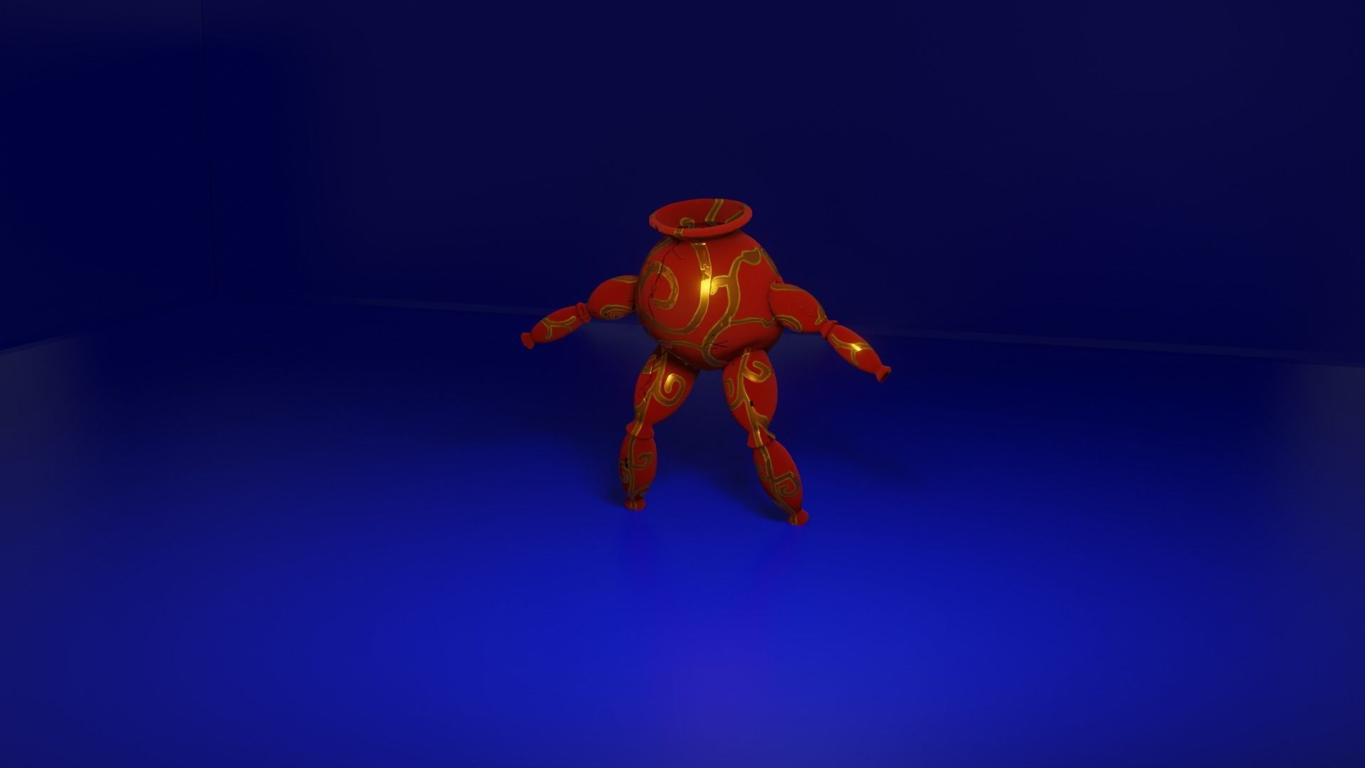 lowpoly vase Character  for games-3d model Low-poly 3D model_1