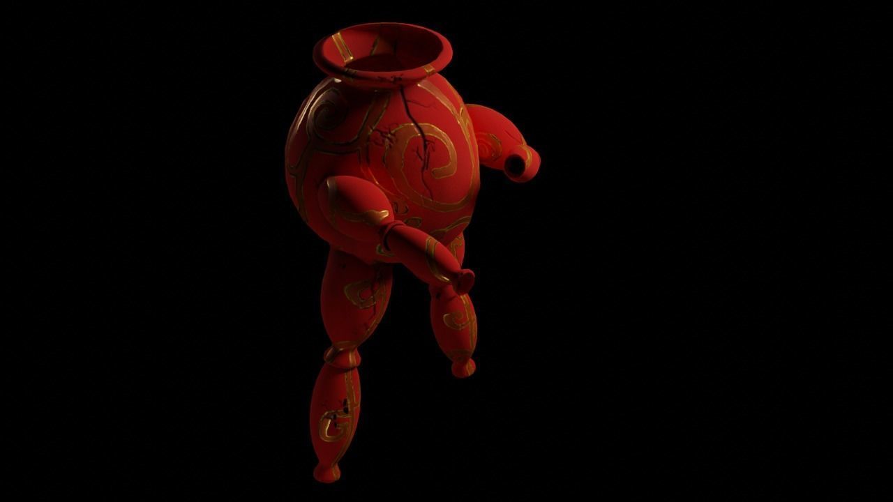 lowpoly vase Character  for games-3d model Low-poly 3D model_2