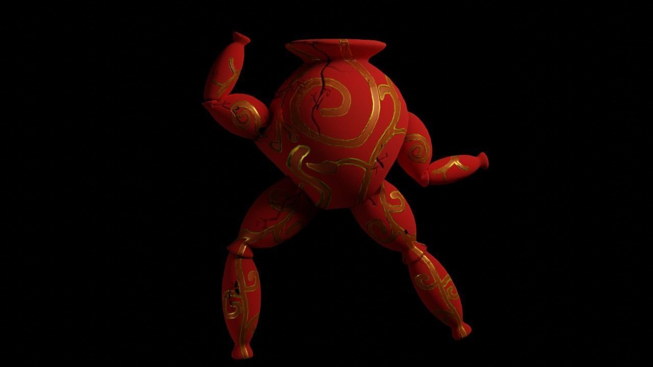 lowpoly vase Character  for games-3d model Low-poly 3D model_6