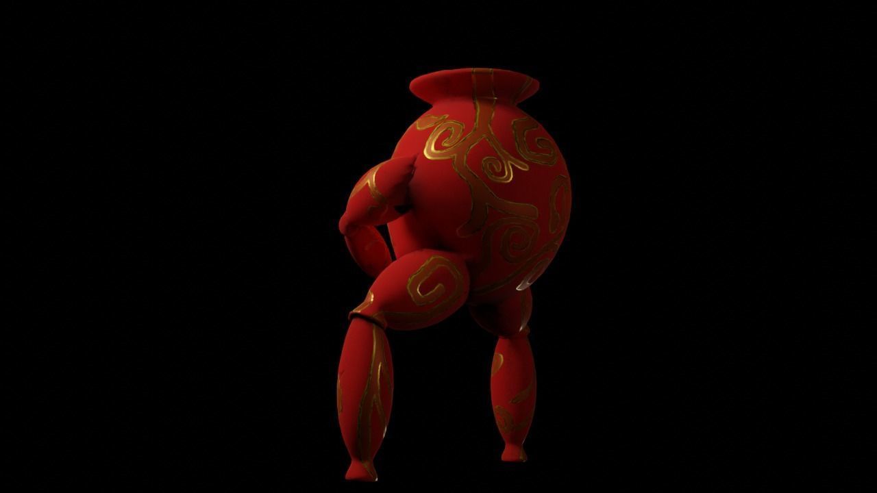 lowpoly vase Character  for games-3d model Low-poly 3D model_7