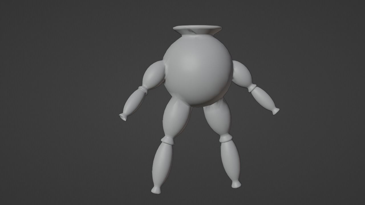 lowpoly vase Character  for games-3d model Low-poly 3D model_4