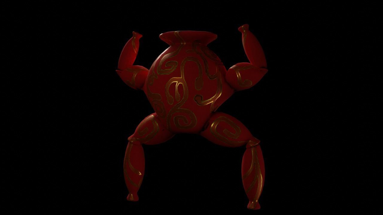 lowpoly vase Character  for games-3d model Low-poly 3D model_8