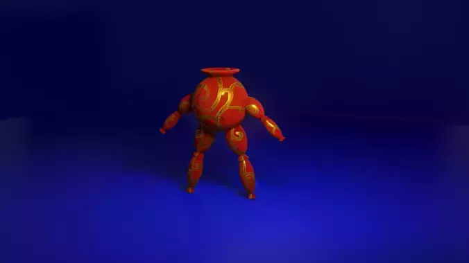 lowpoly vase Character  for games-3d model