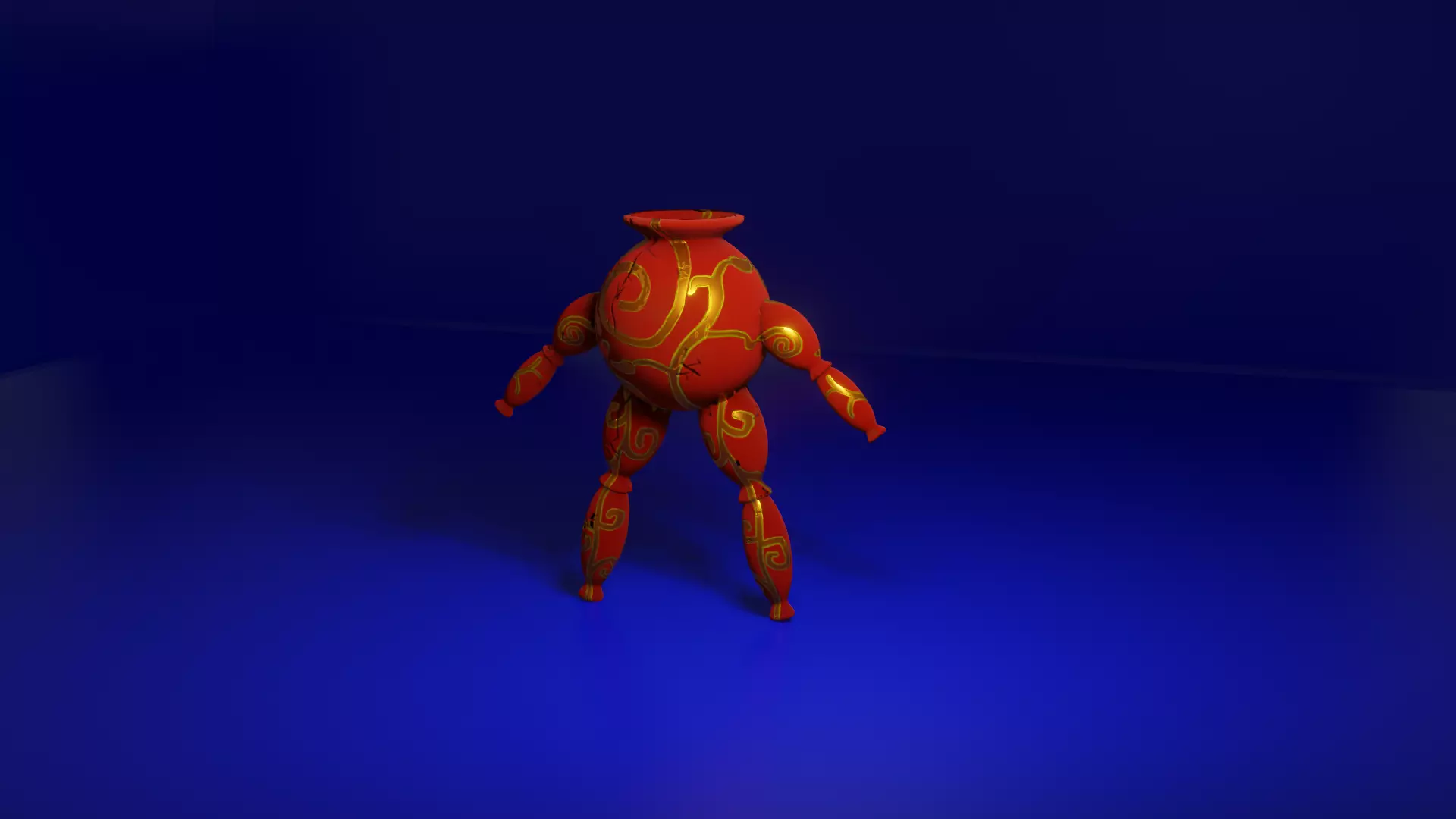 lowpoly vase Character  for games-3d model Low-poly 3D model_0