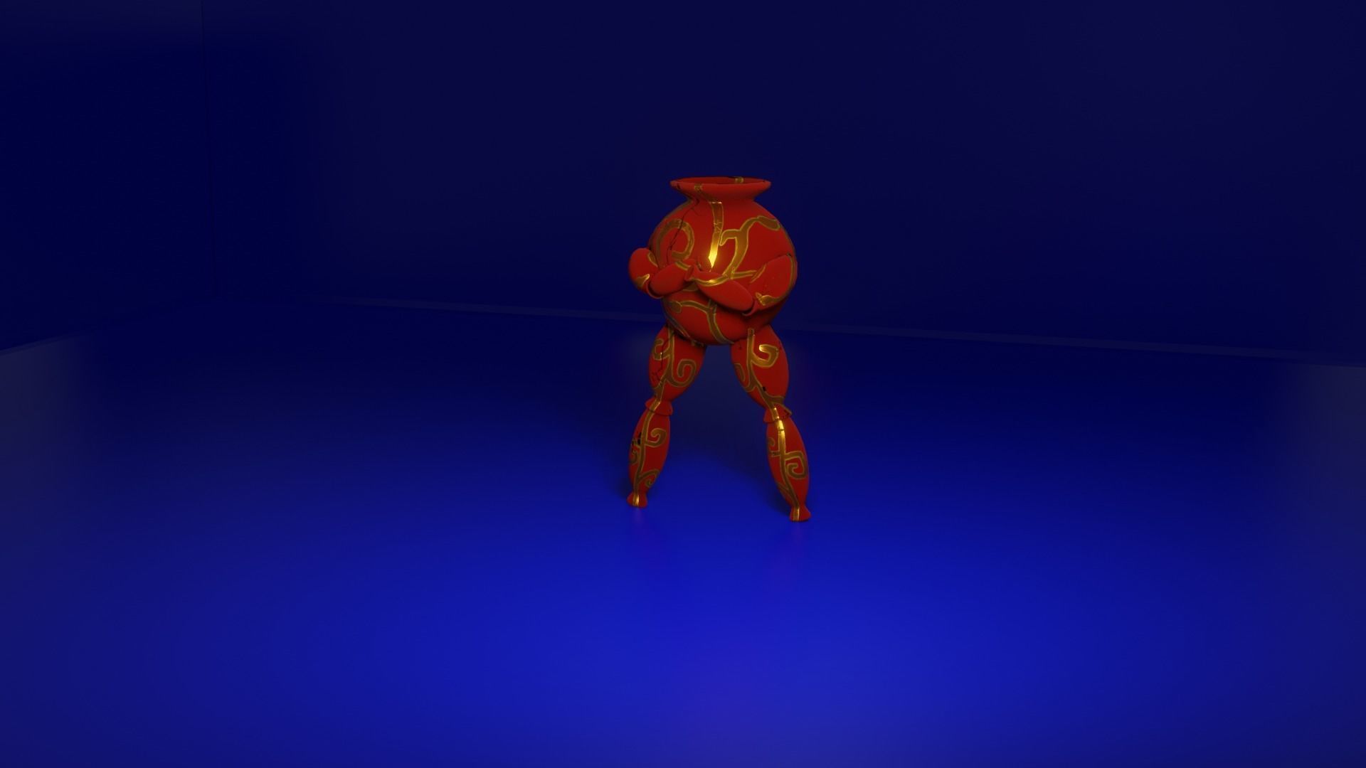 lowpoly vase Character  for games-3d model Low-poly 3D model_3