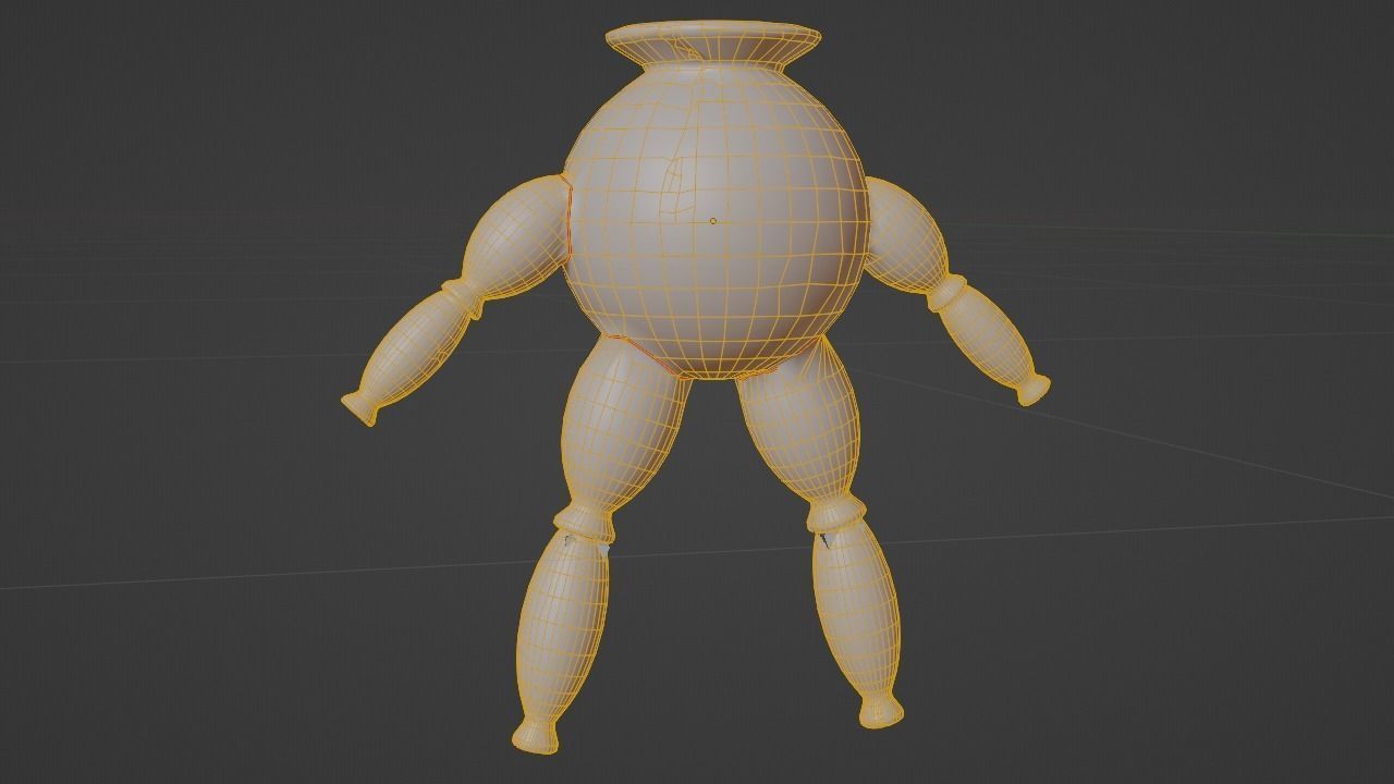 lowpoly vase Character  for games-3d model Low-poly 3D model_5