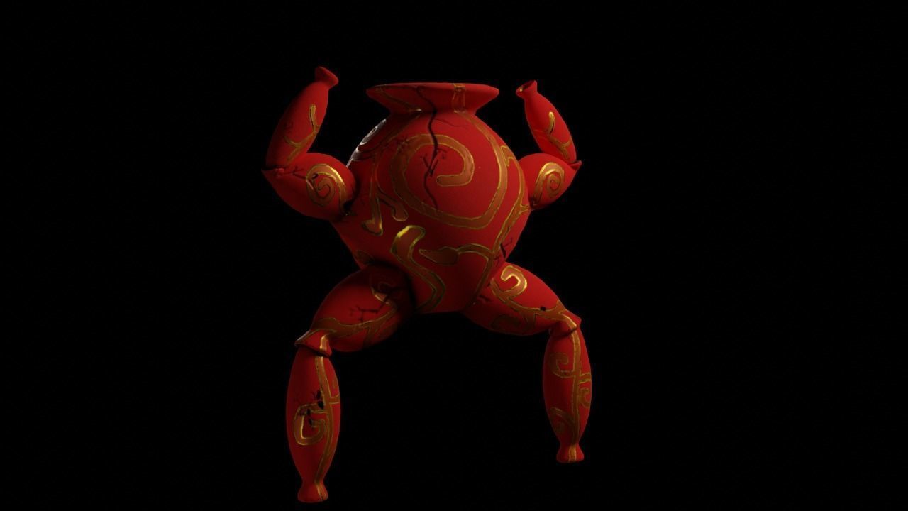 lowpoly vase Character  for games-3d model Low-poly 3D model_9