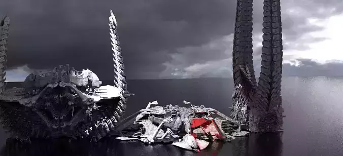 Alien Spine Tower 3 Tower structures  3D model