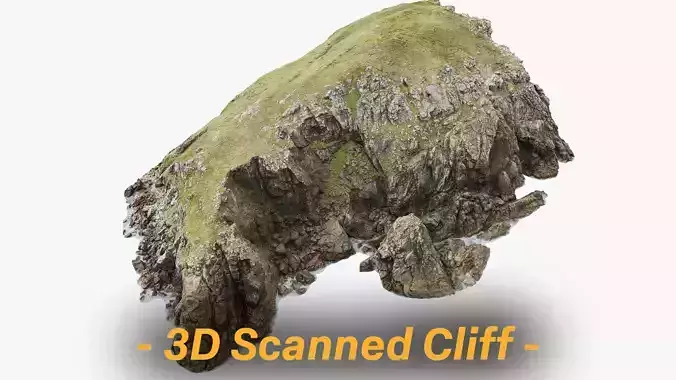 Large Coast Line Cliff PBR Scan Low-poly 3D model