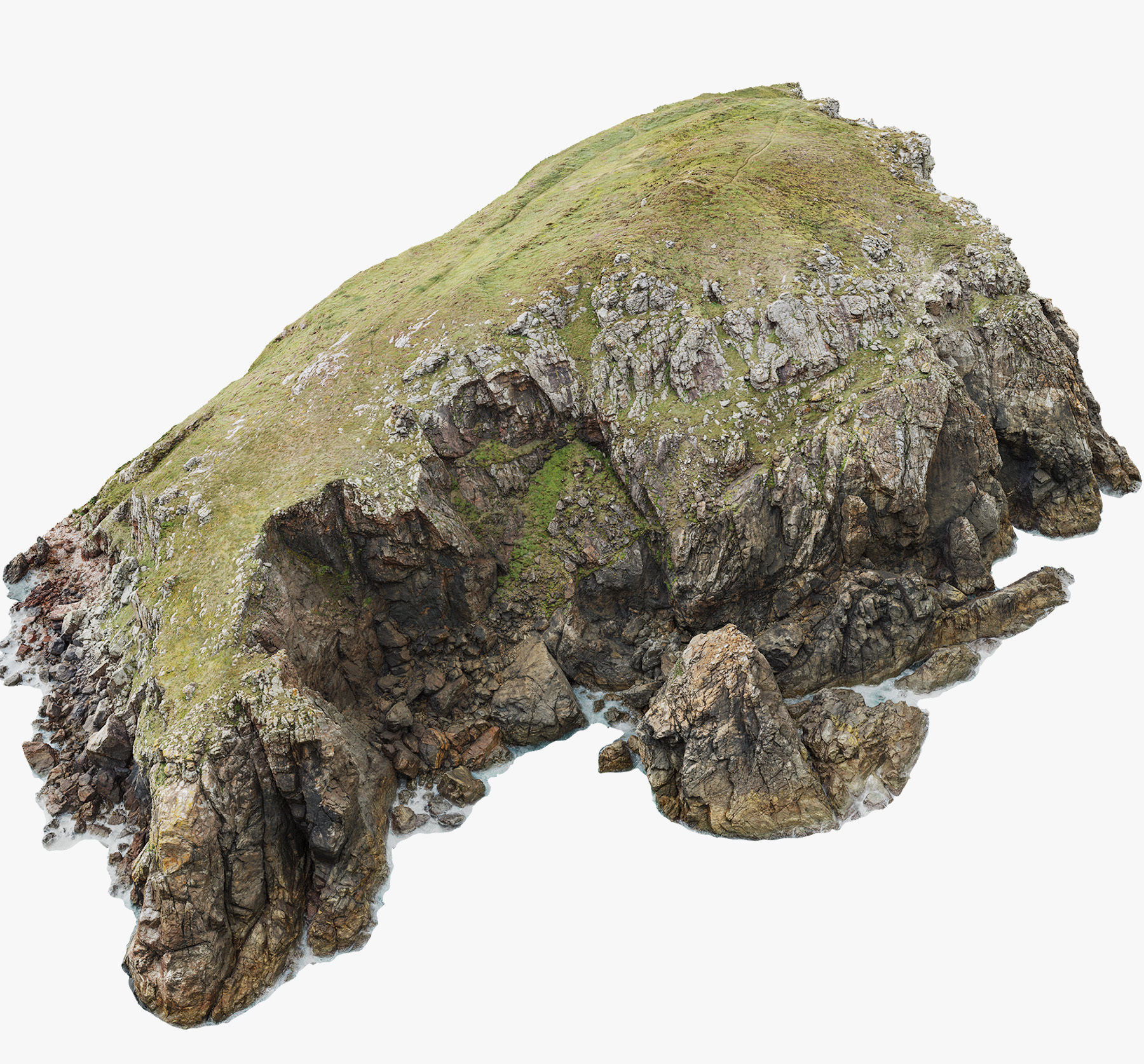 Large Coast Line Cliff PBR Scan Low-poly 3D model_17