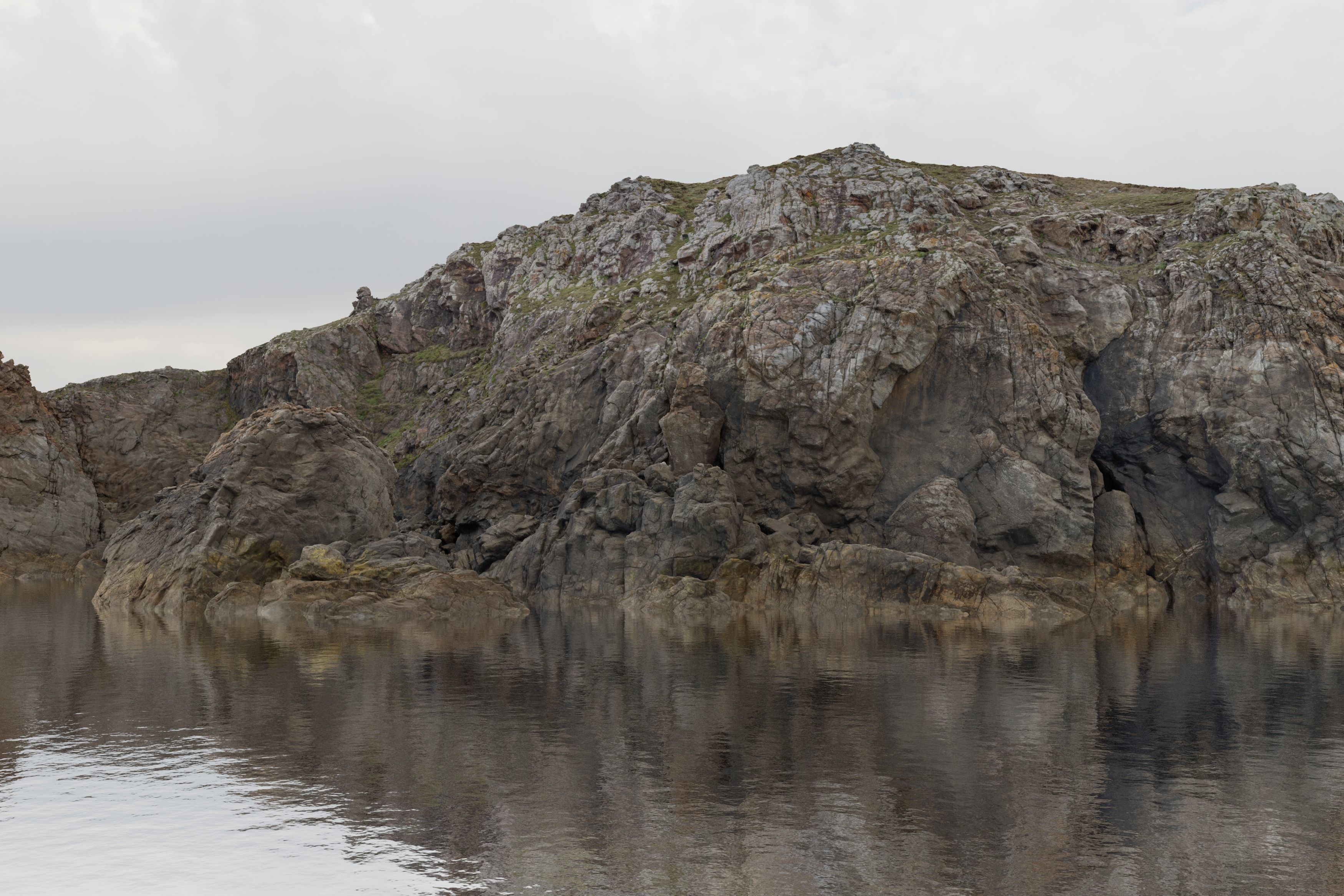 Large Coast Line Cliff PBR Scan Low-poly 3D model_14