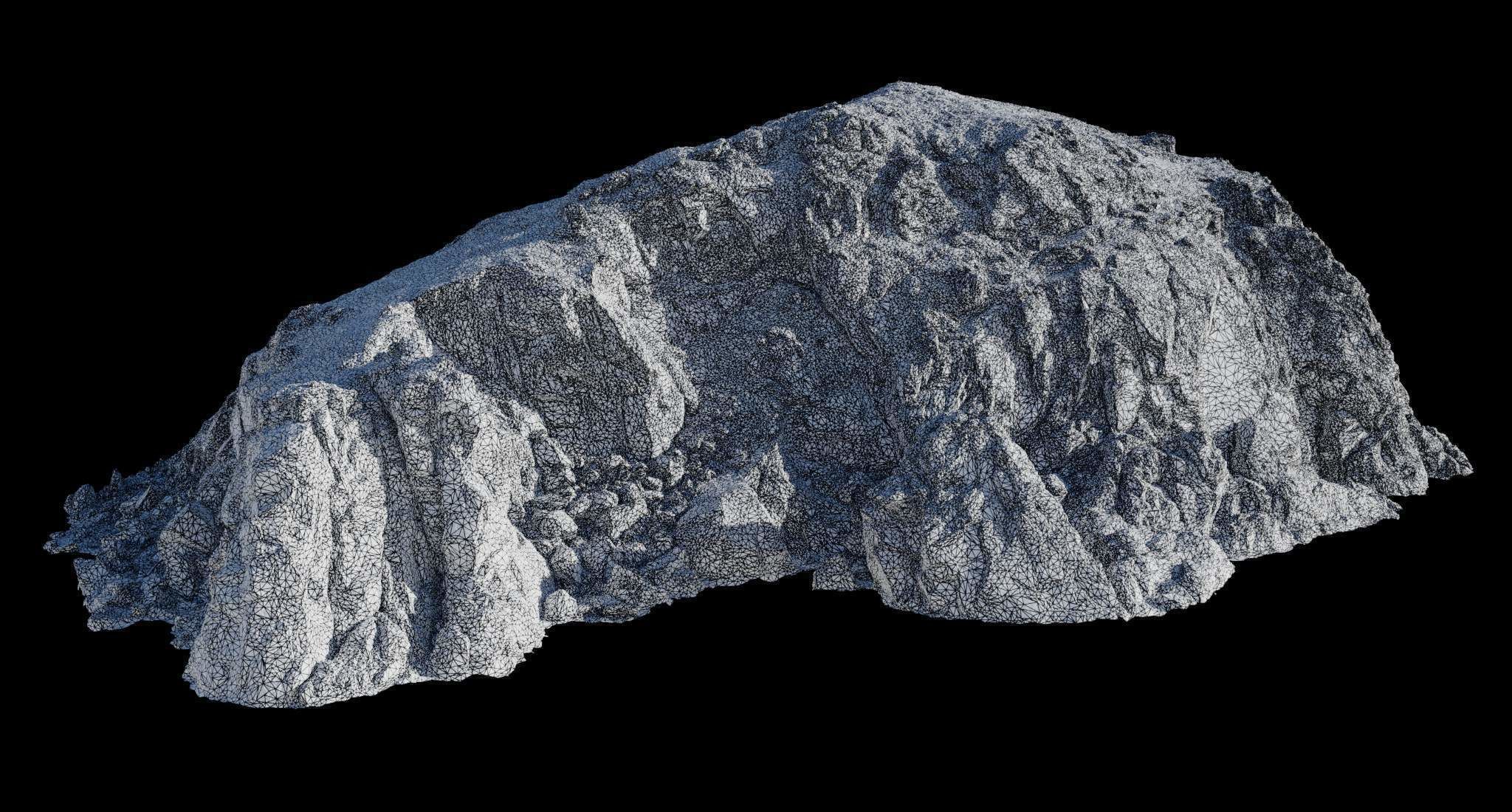Large Coast Line Cliff PBR Scan Low-poly 3D model_9