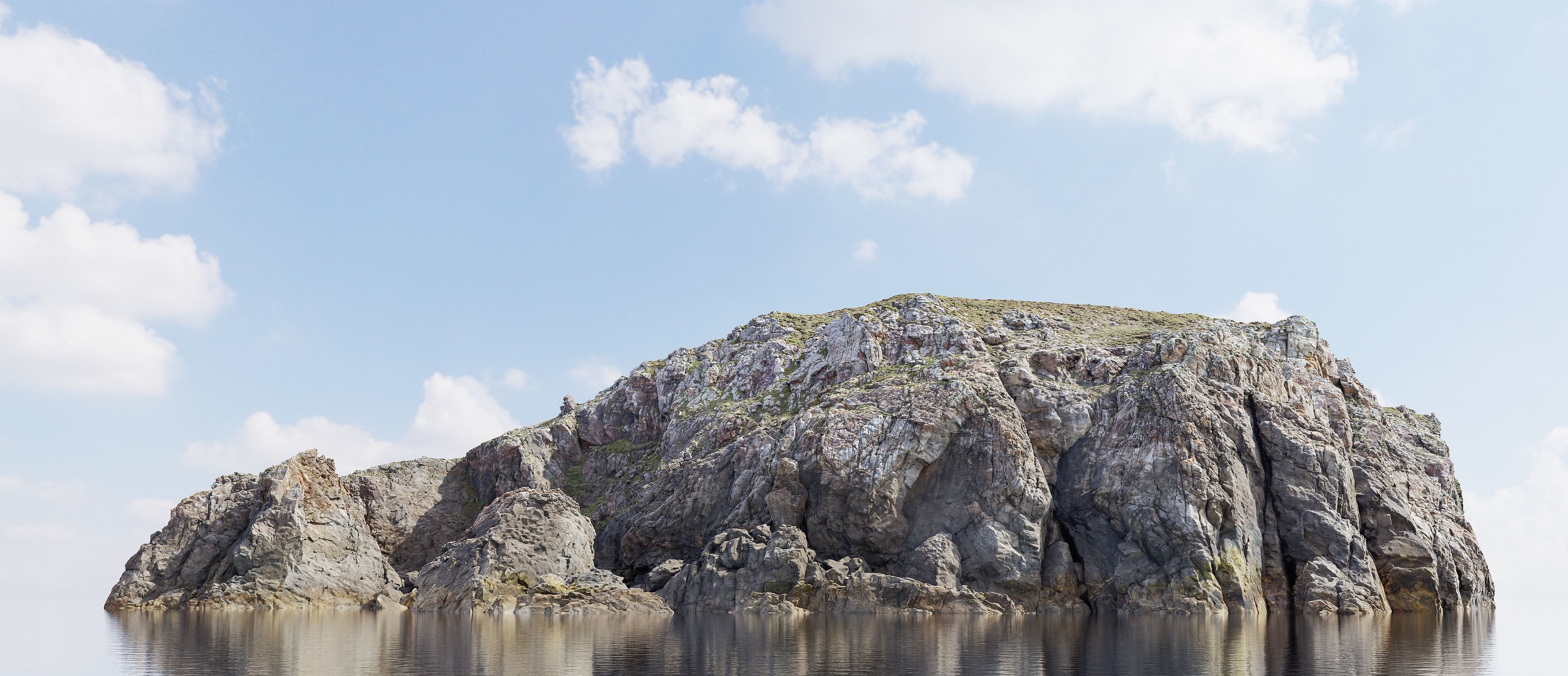 Large Coast Line Cliff PBR Scan Low-poly 3D model_1