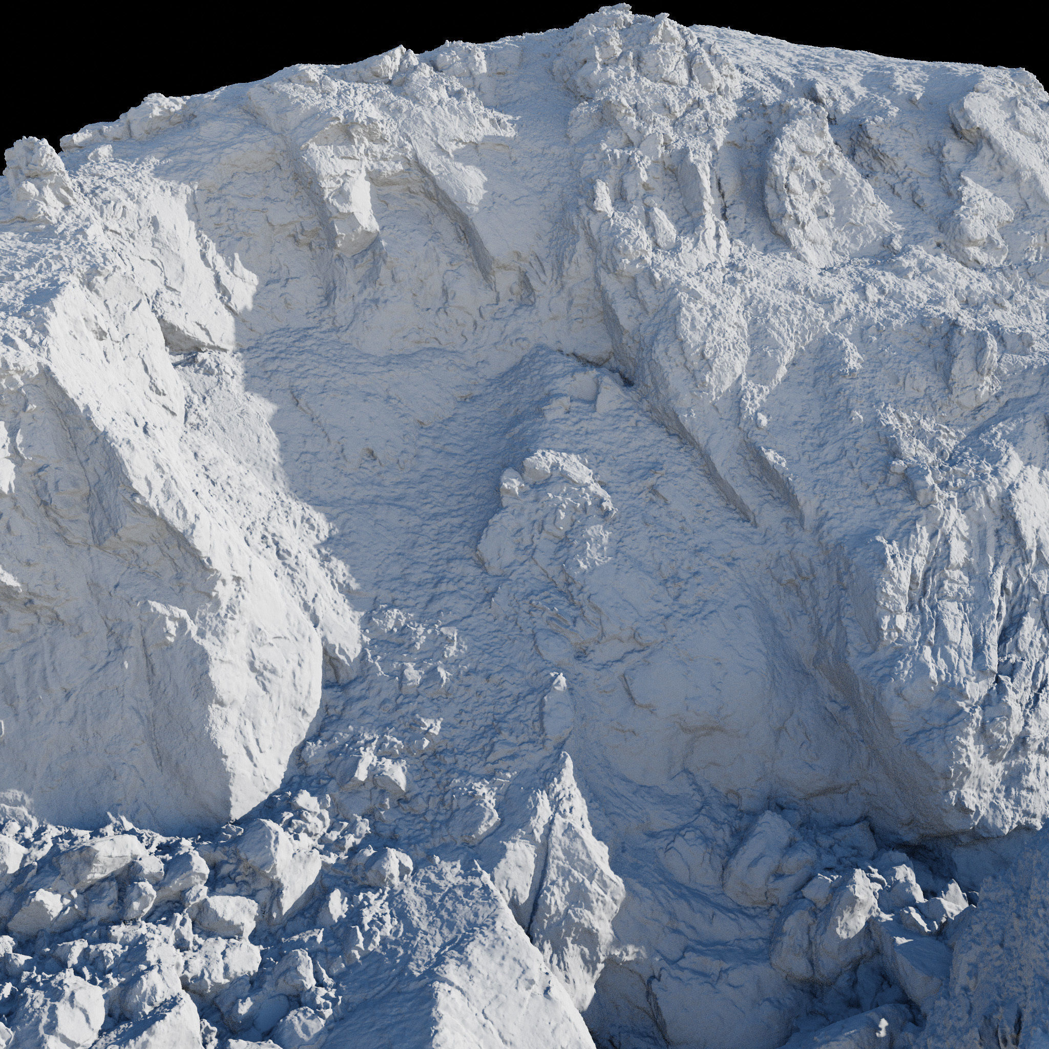 Large Coast Line Cliff PBR Scan Low-poly 3D model_16