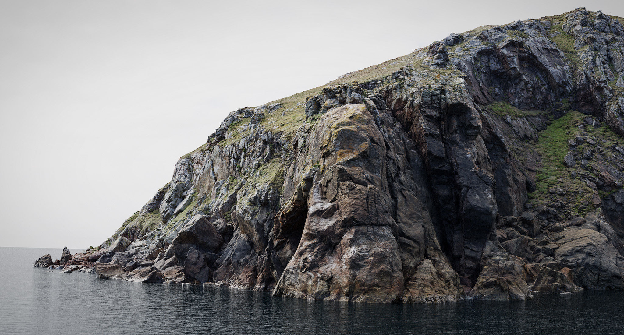 Large Coast Line Cliff PBR Scan Low-poly 3D model_3