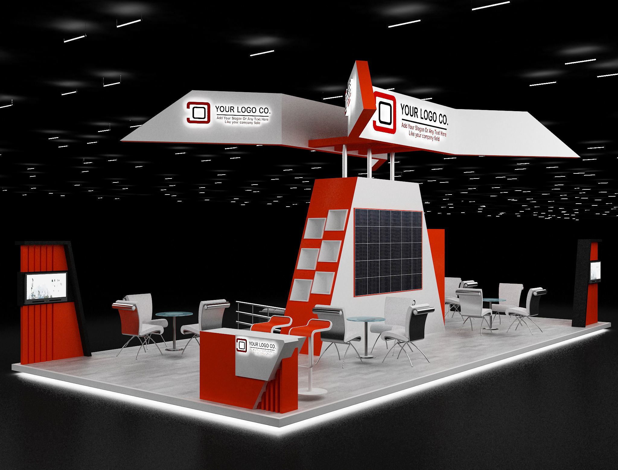 Booth Exhibition Stand a630 3D model_12