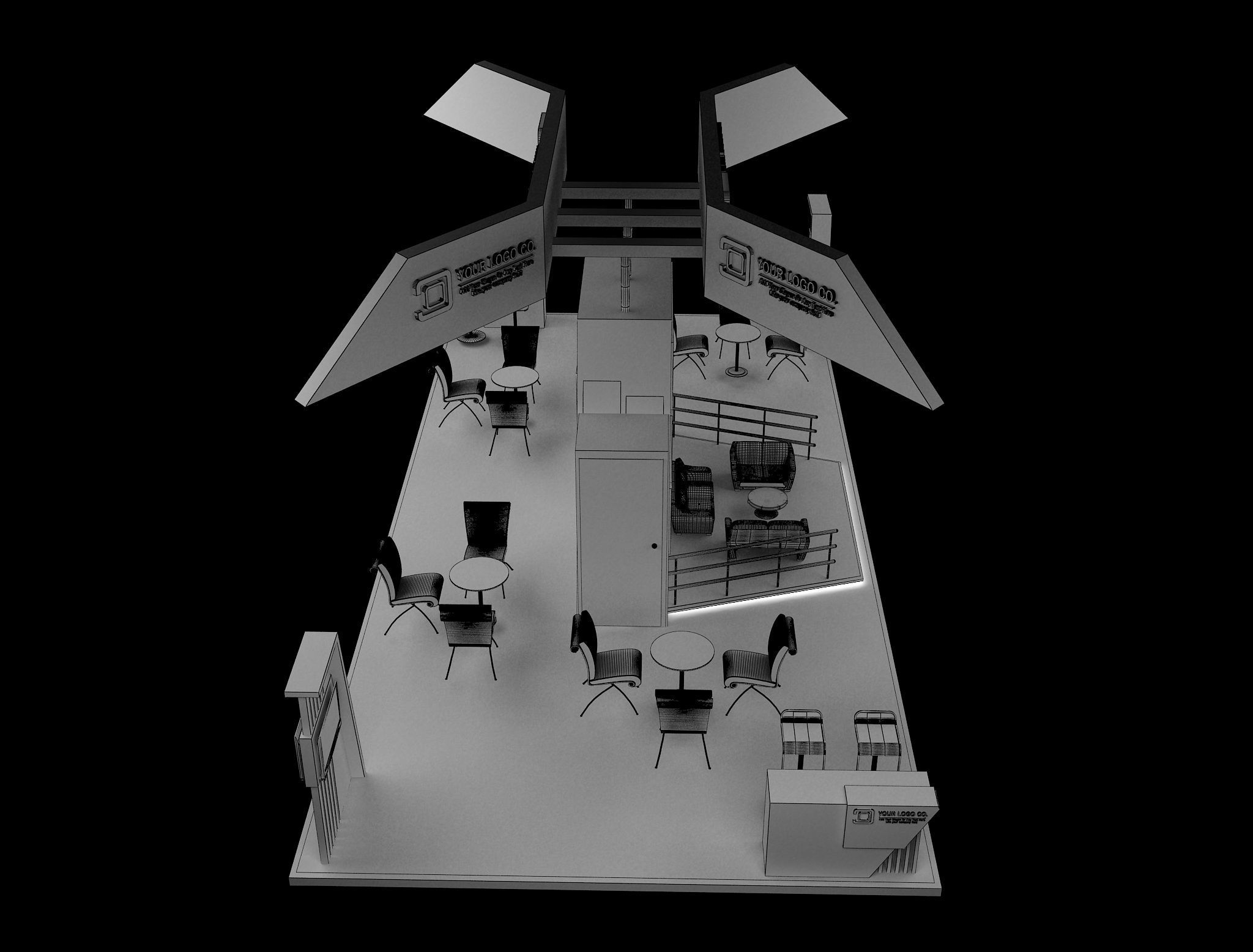 Booth Exhibition Stand a630 3D model_3