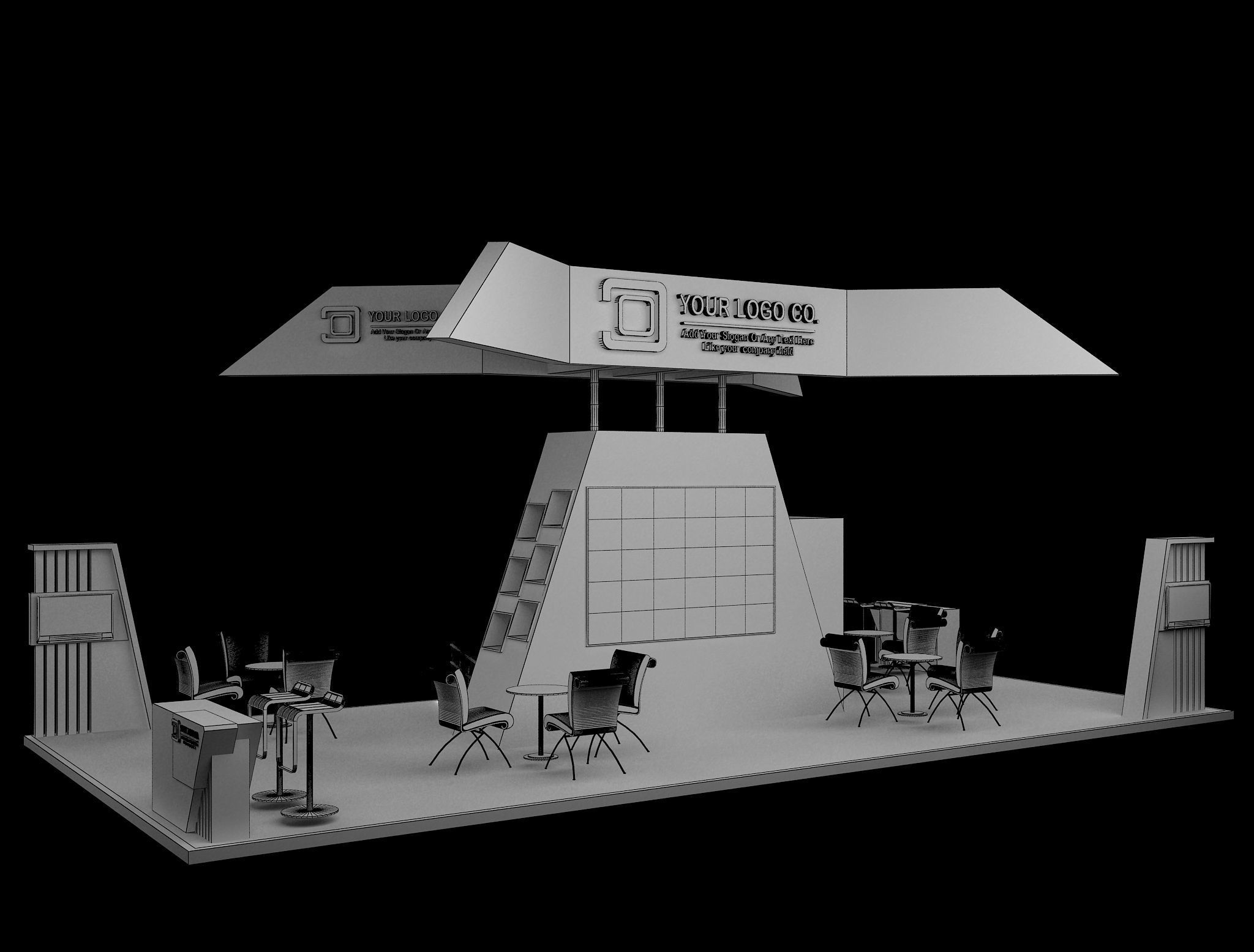 Booth Exhibition Stand a630 3D model_7