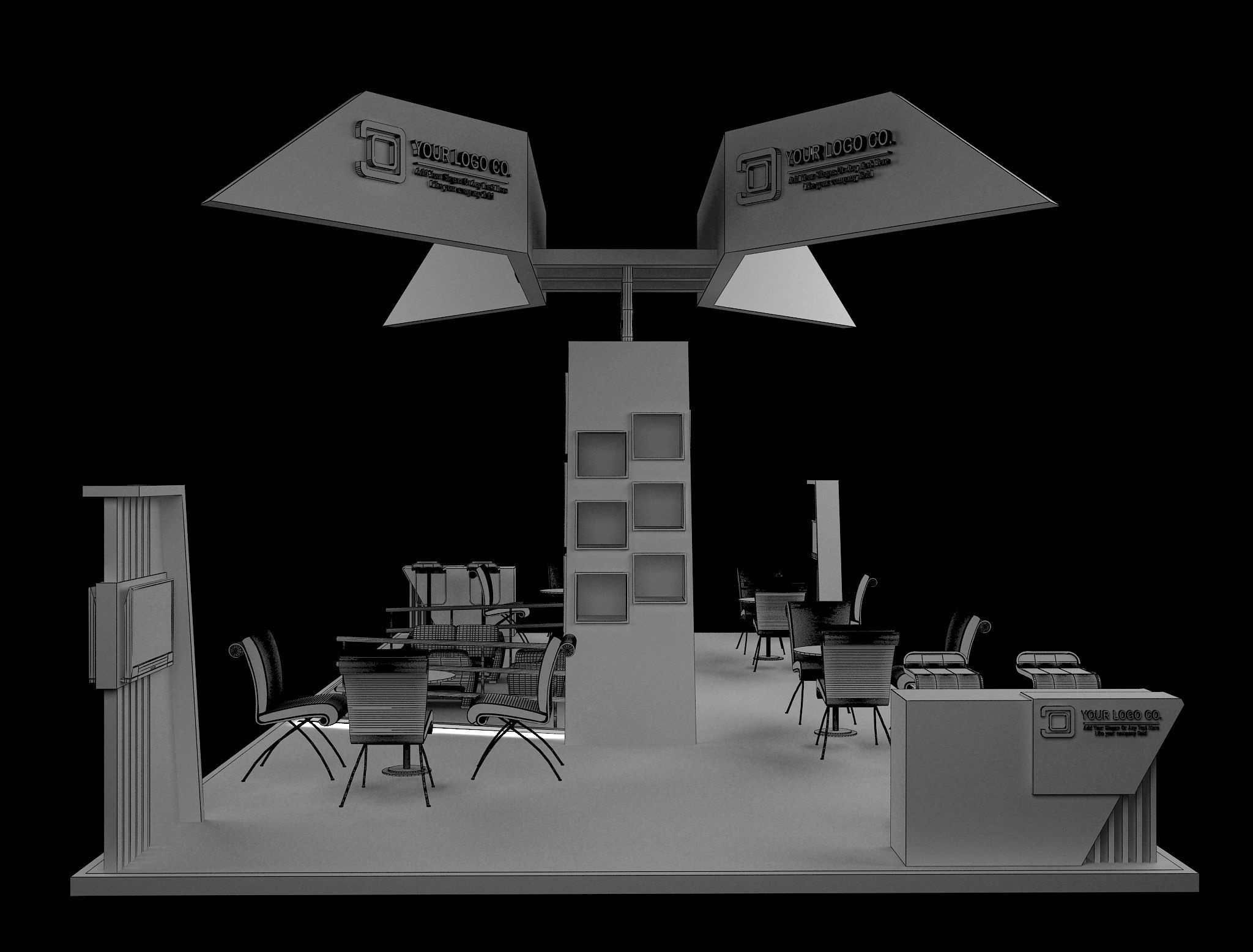 Booth Exhibition Stand a630 3D model_11