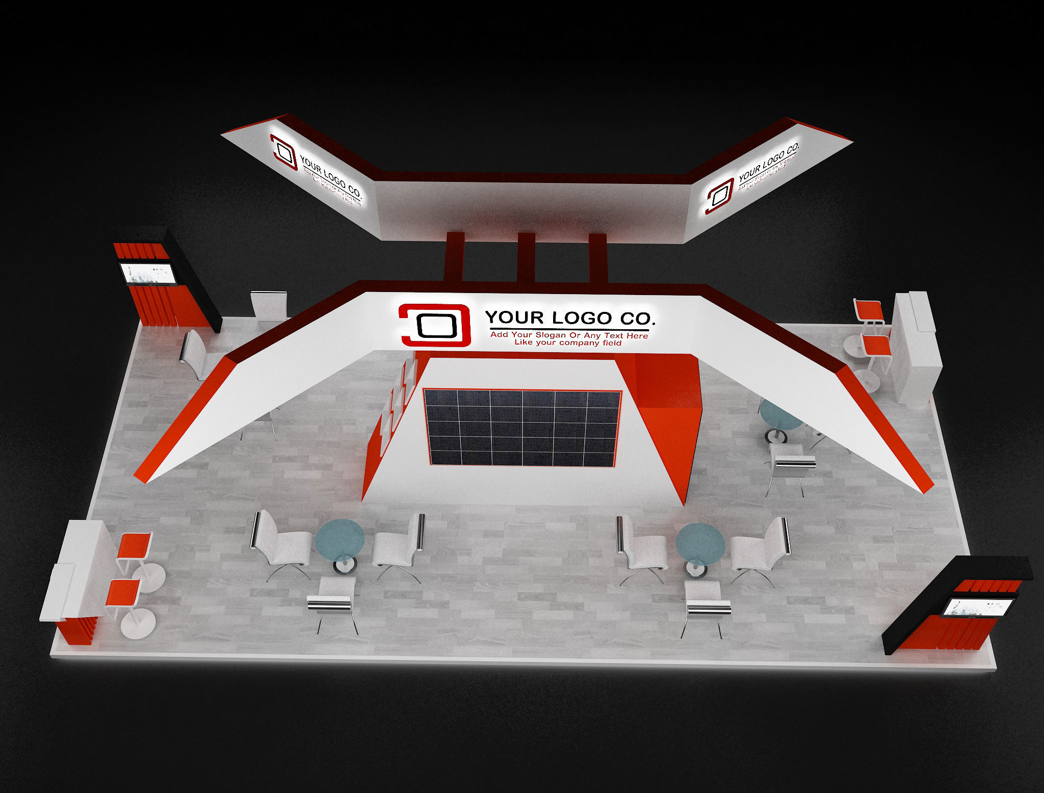 Booth Exhibition Stand a630 3D model_16