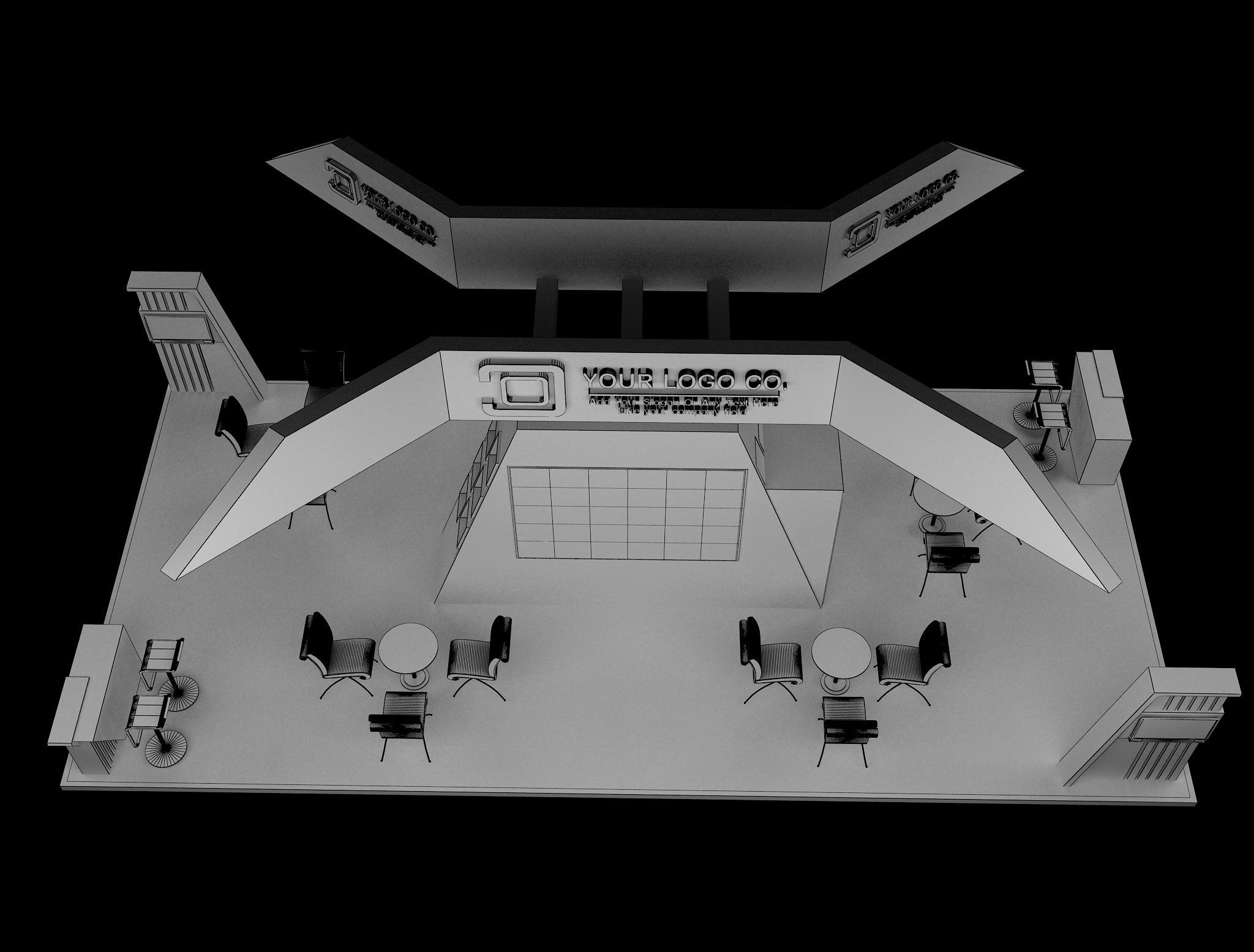 Booth Exhibition Stand a630 3D model_17