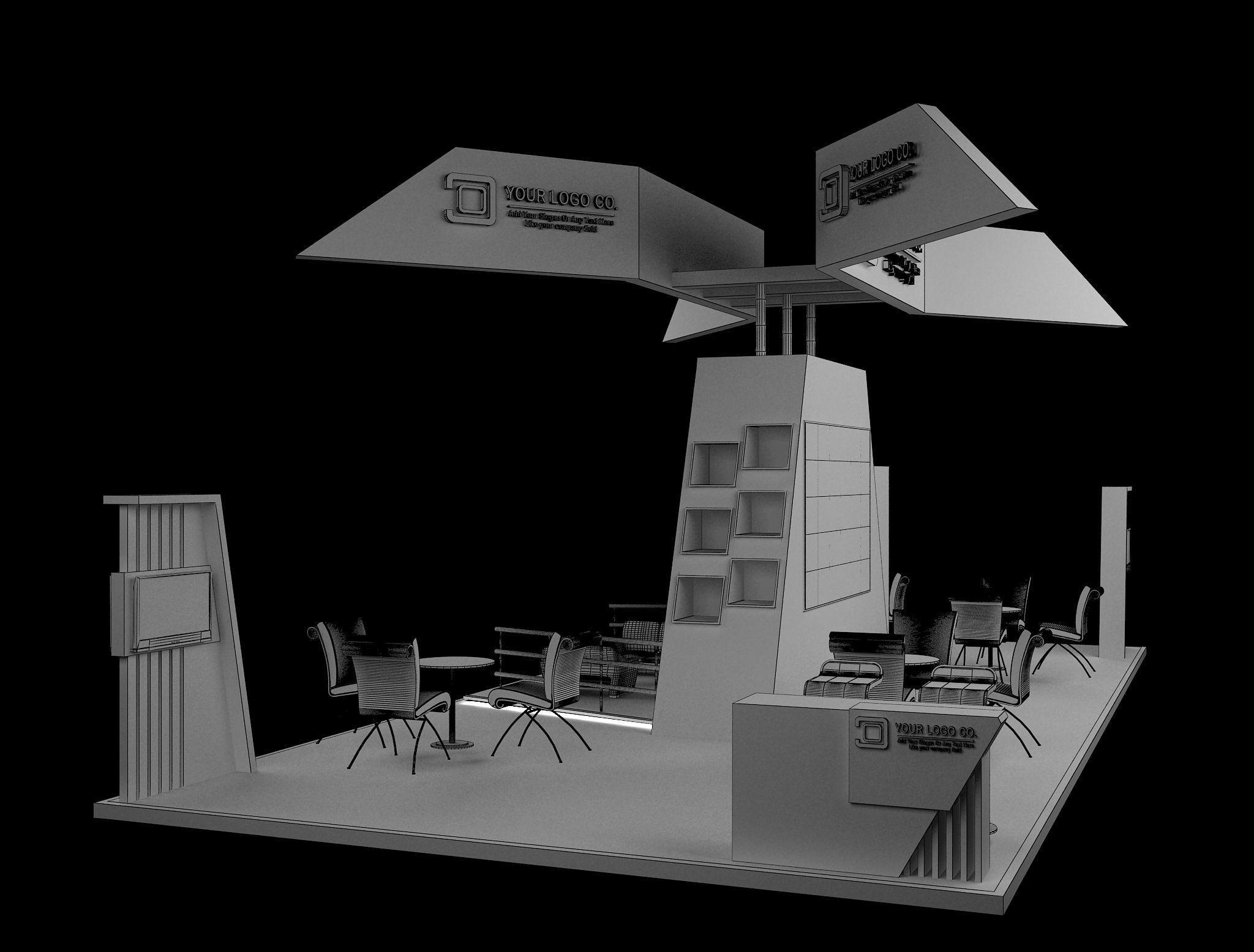Booth Exhibition Stand a630 3D model_1